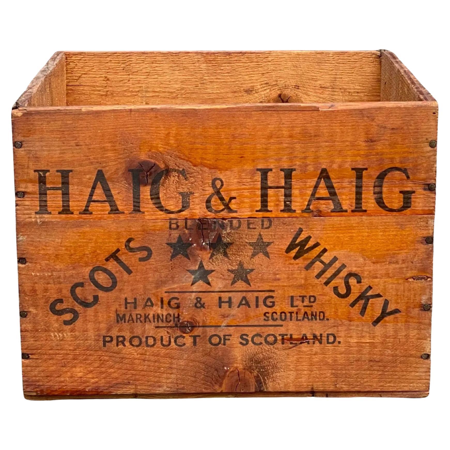1950's Haig and Haig Wooden Whisky Crate For Sale at 1stDibs  haig and  haig scotch, white horse cellar scotch whisky crate