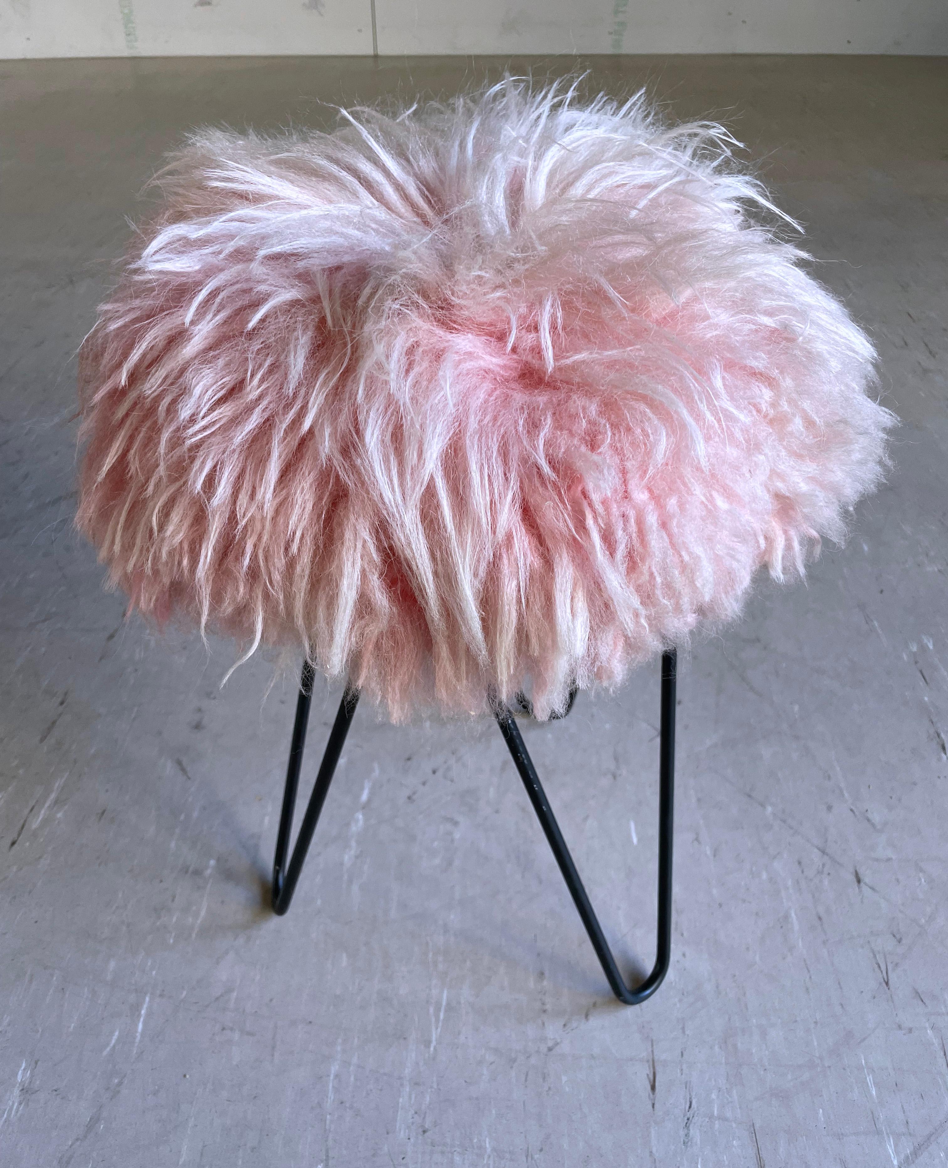 Mid-Century Modern 1950's Hairpin Leg Dressing Table Stool