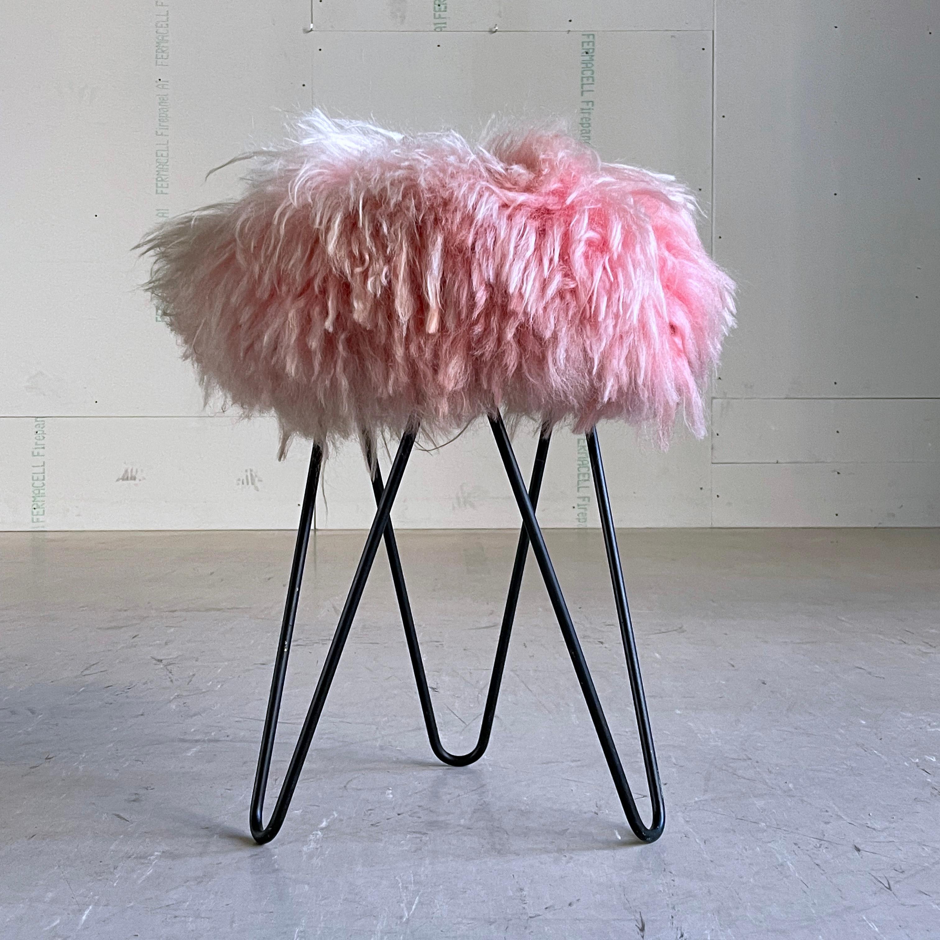 20th Century 1950's Hairpin Leg Dressing Table Stool