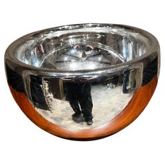 1950s Hand Blown Mercury Glass Bowl Mexico Style of Luis Barragan