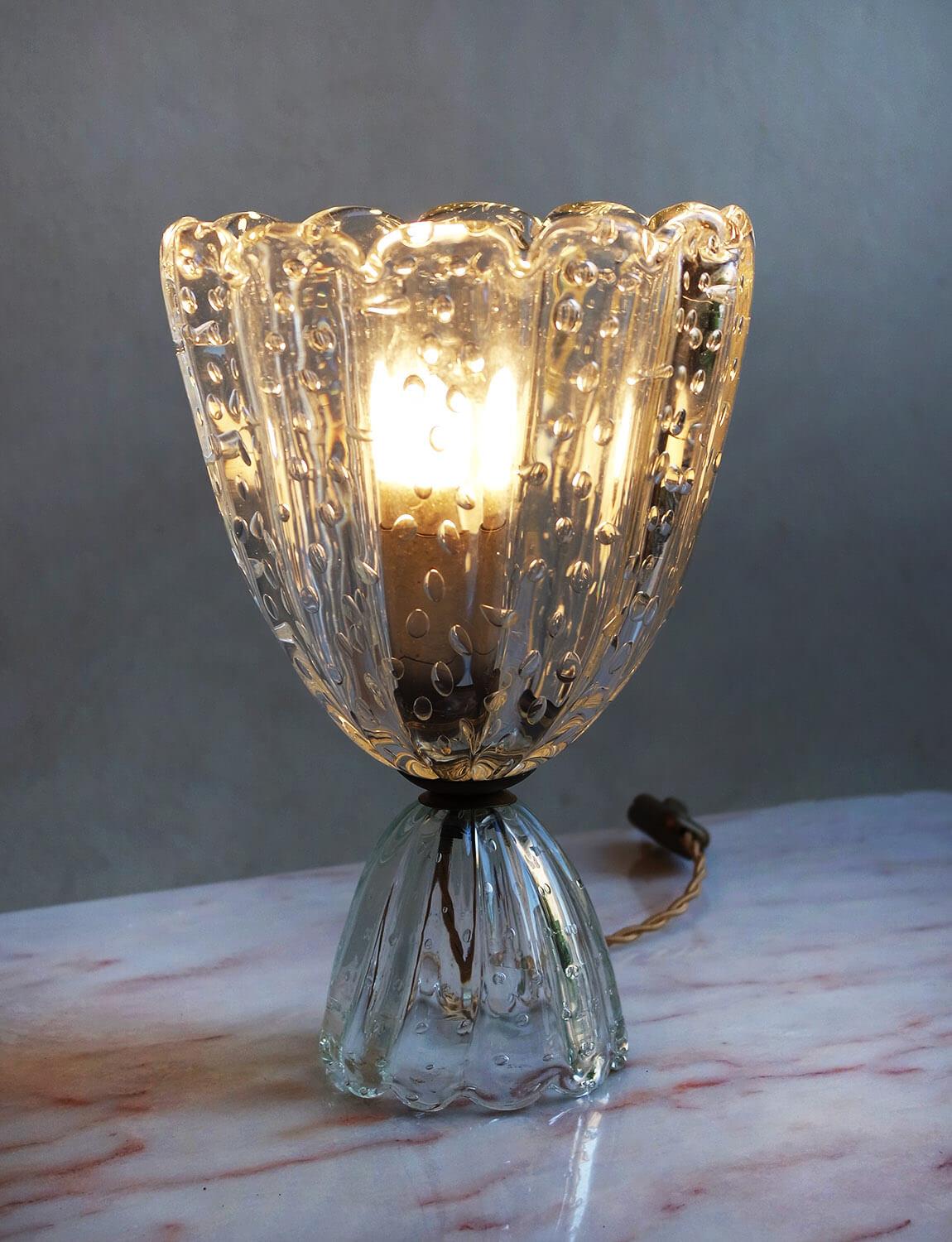 Mid-20th Century 1950s Hand-blown Murano Glass Bolle Lamp