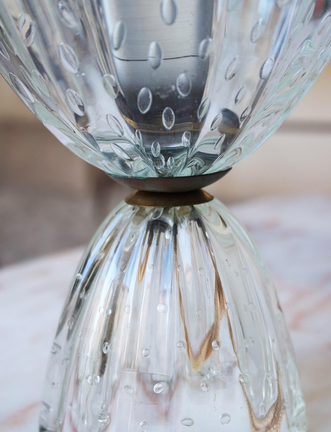 Blown Glass 1950s Hand-blown Murano Glass Bolle Lamp