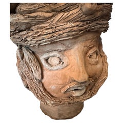 1950s Hand-Crafted Terracotta Sicilian Head Vase