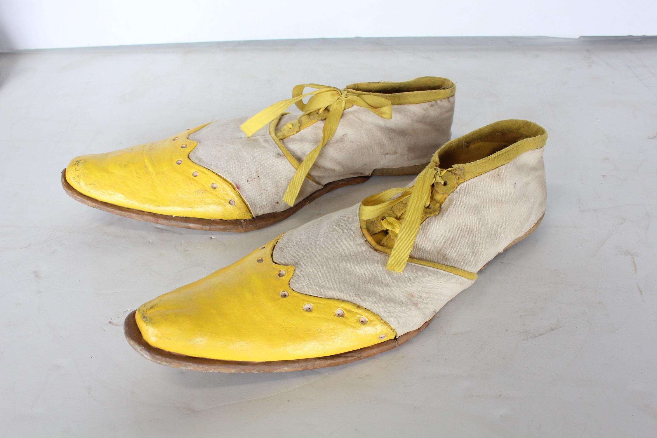 Folk Art 1950s Hand Made Clown Shoes