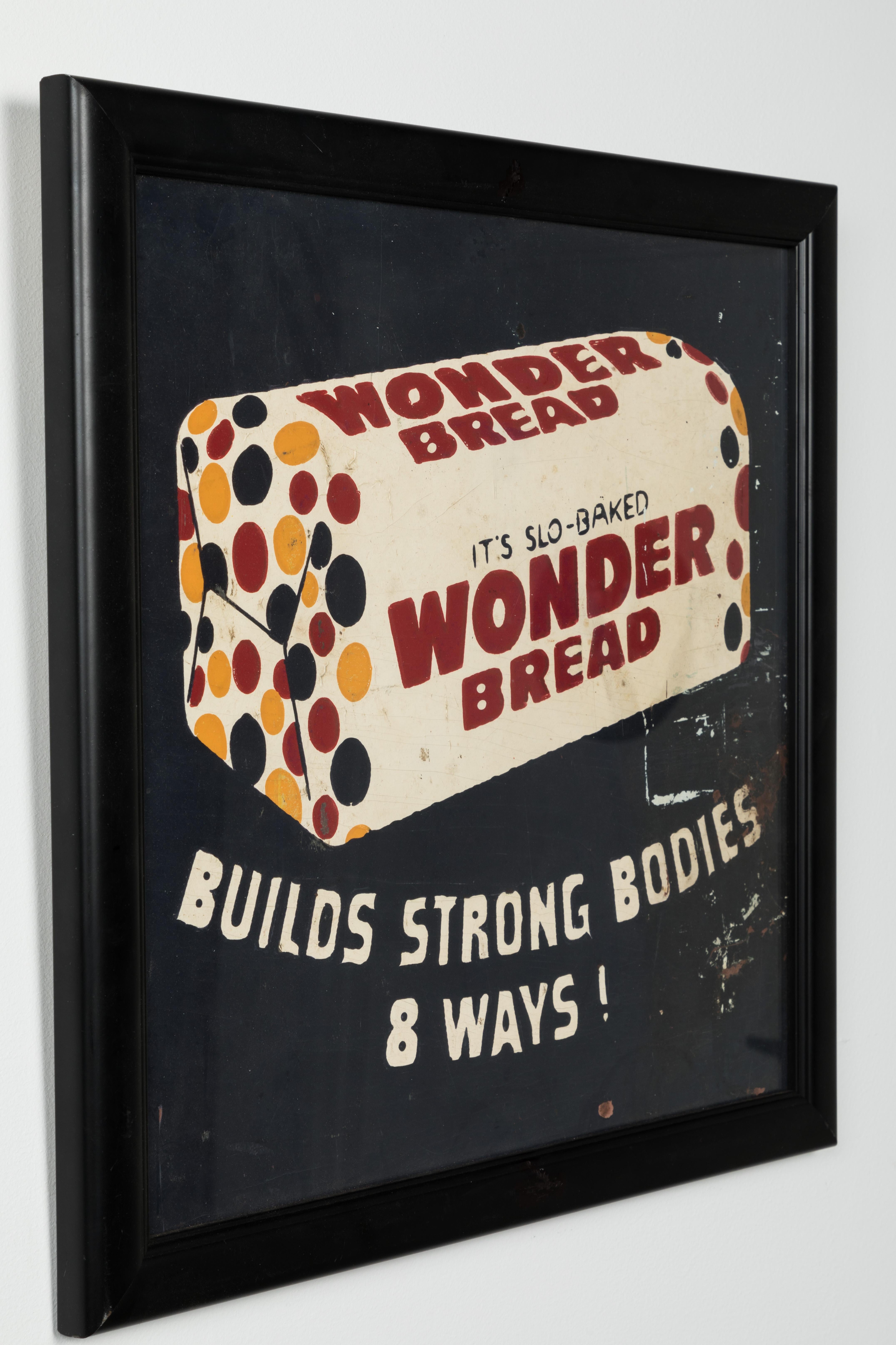 Hand-Painted 1950s Hand Painted Advertising Wonder Bread Pop Art