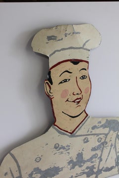 1950s Hand Painted Chef Sign