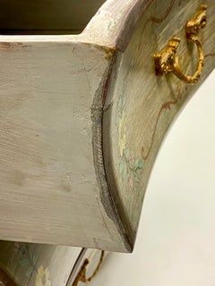 1950s Hand Painted French Bombe Chest or Commode