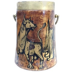 1950s Hand-Painted Ice Bucket by Aldo Tura Macabo Cusano