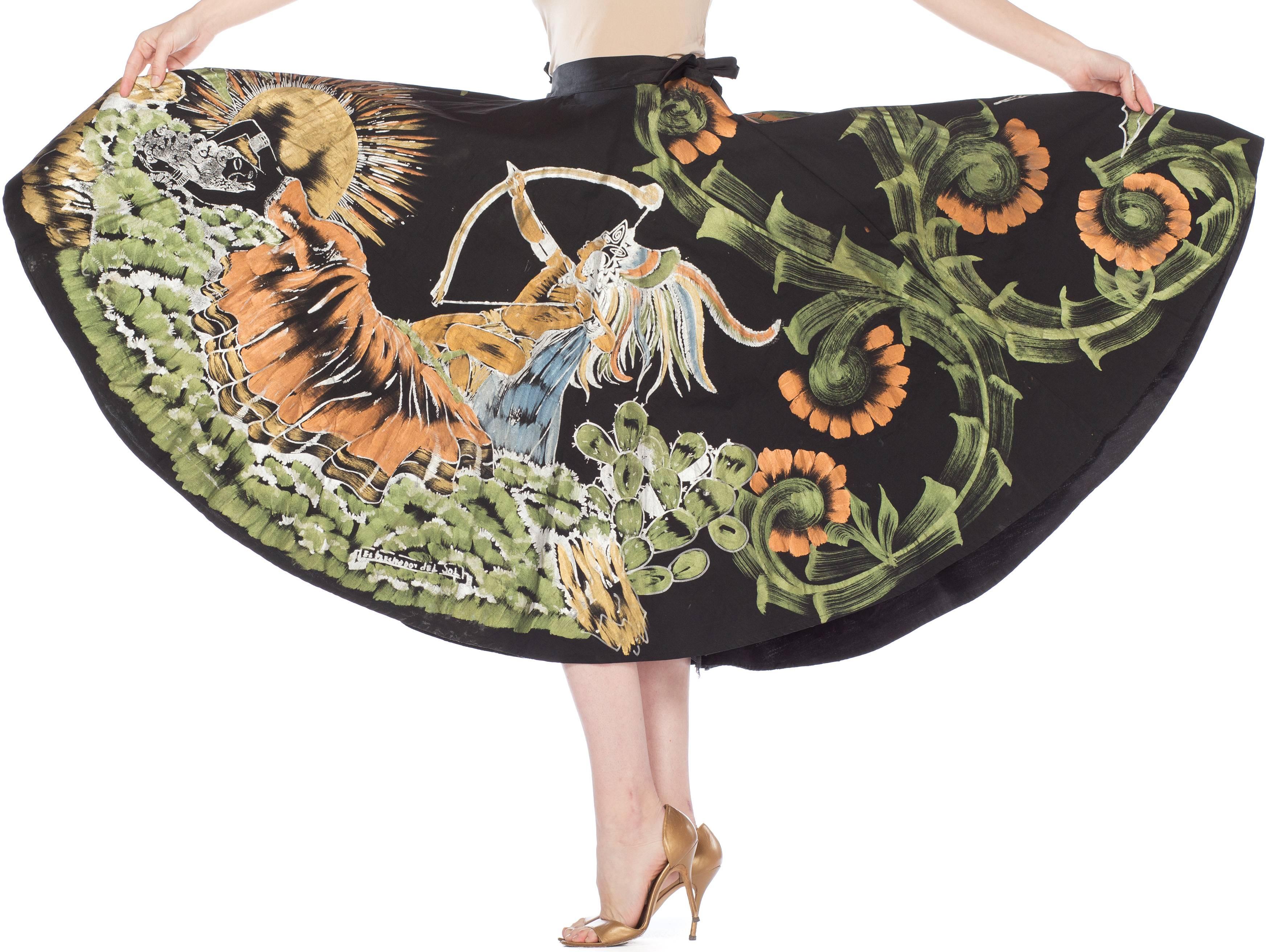 Women's 1950s Hand-Painted Mexican Circle Skirt