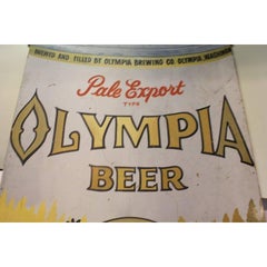1950s Hand-Painted Olympia Beer Advertising Sign