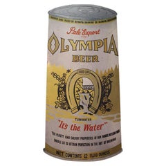 Vintage 1950s Hand-Painted Olympia Beer Advertising Sign