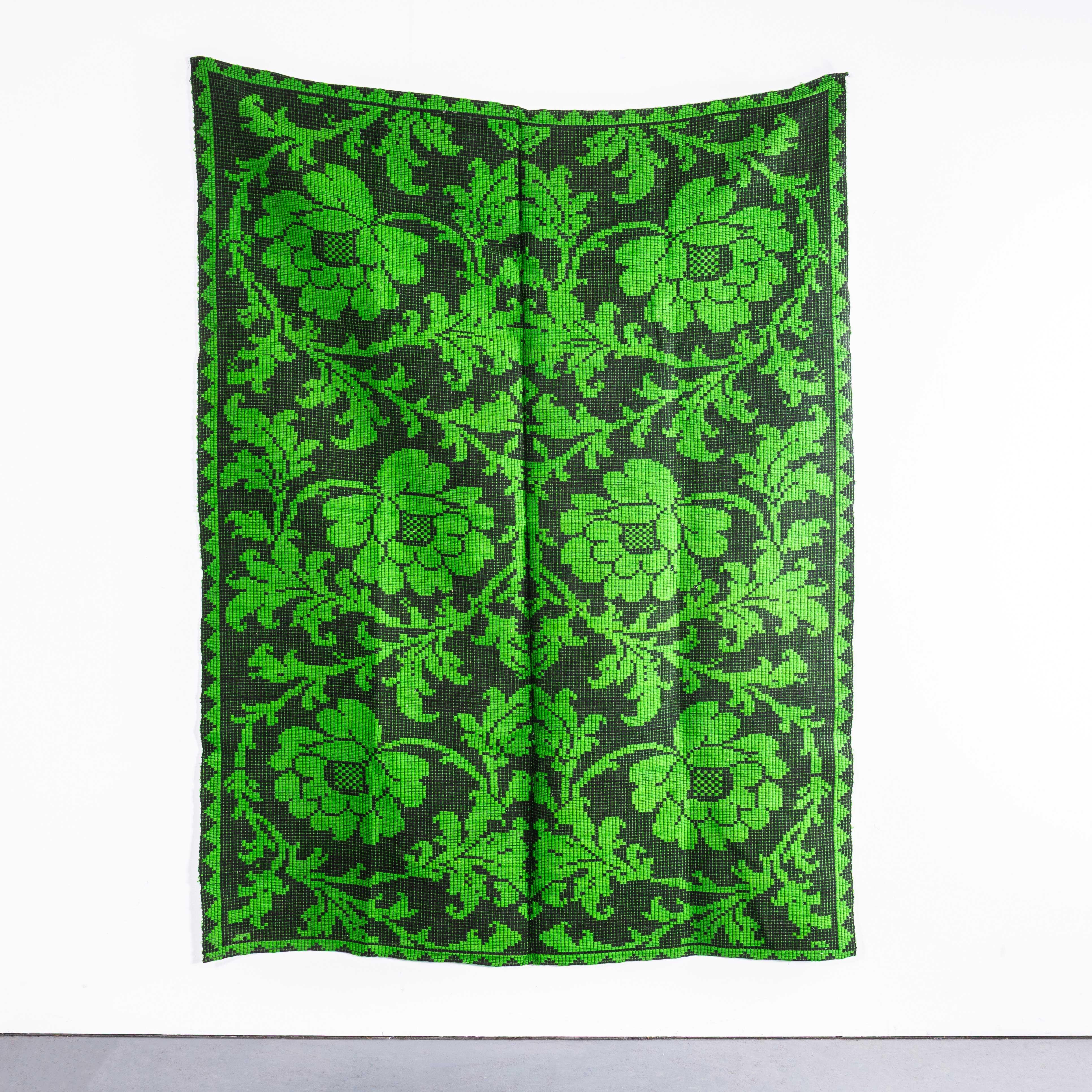 1950’s Handmade Bright Green Folk Hungarian Wool Bedspread. 

We have been collecting these for some time, they are hard to find and very beautiful. We have a number of blankets often of similar designs, all woven by hand in simple traditional