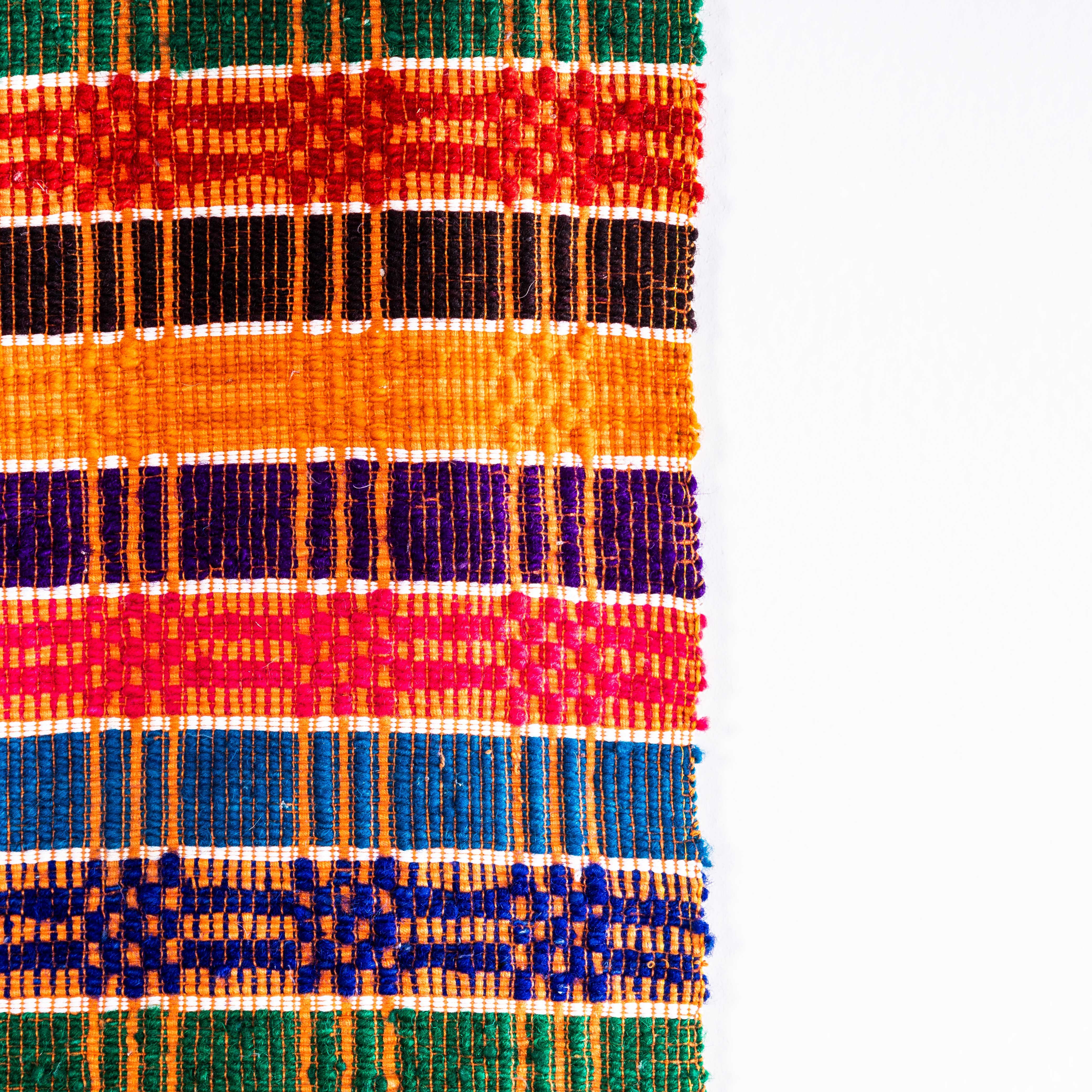 Colcha de lana húngara colorida hecha a mano en los años 50 Húngaro en venta