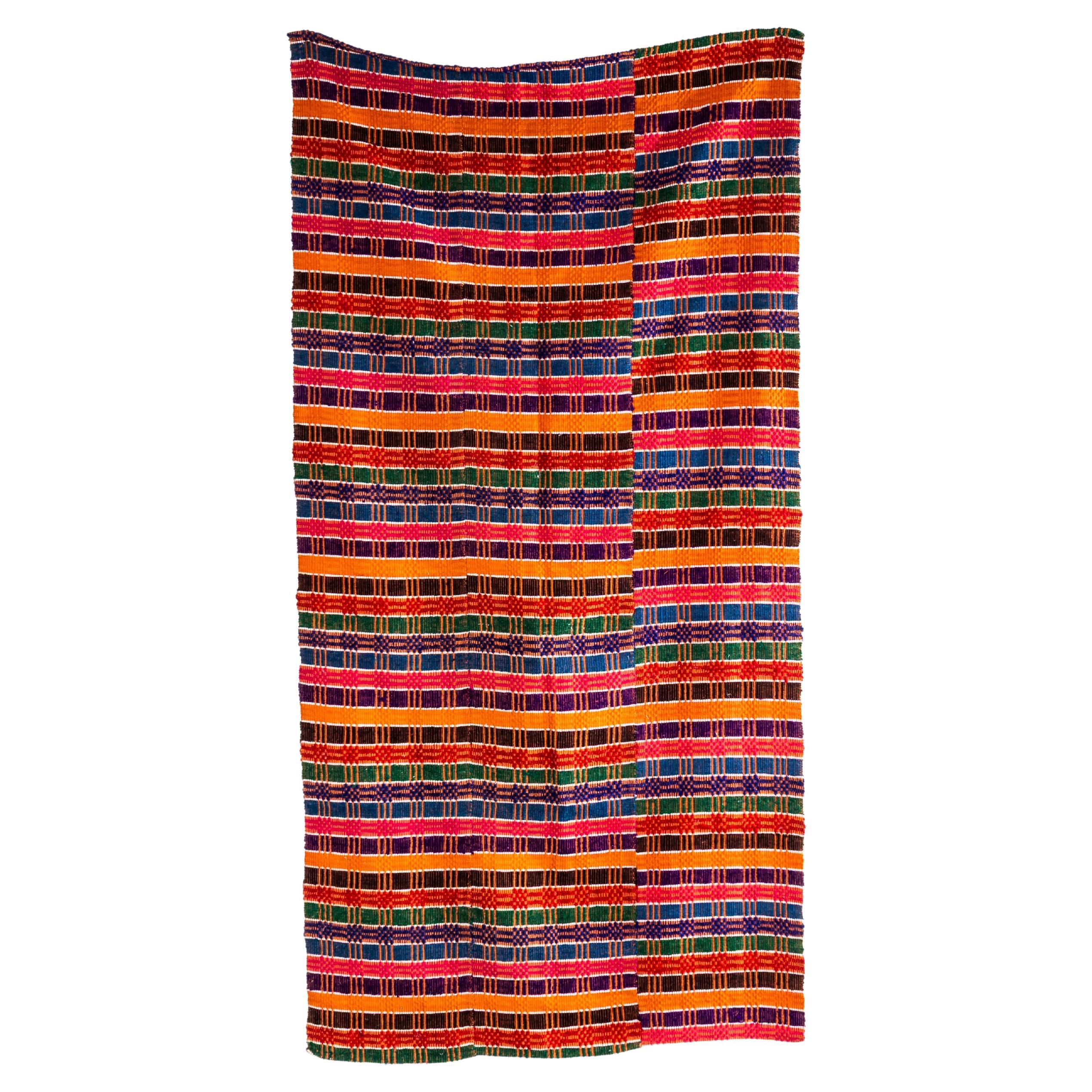 1950's Handmade Colourful Folk Hungarian Wool Bedspread