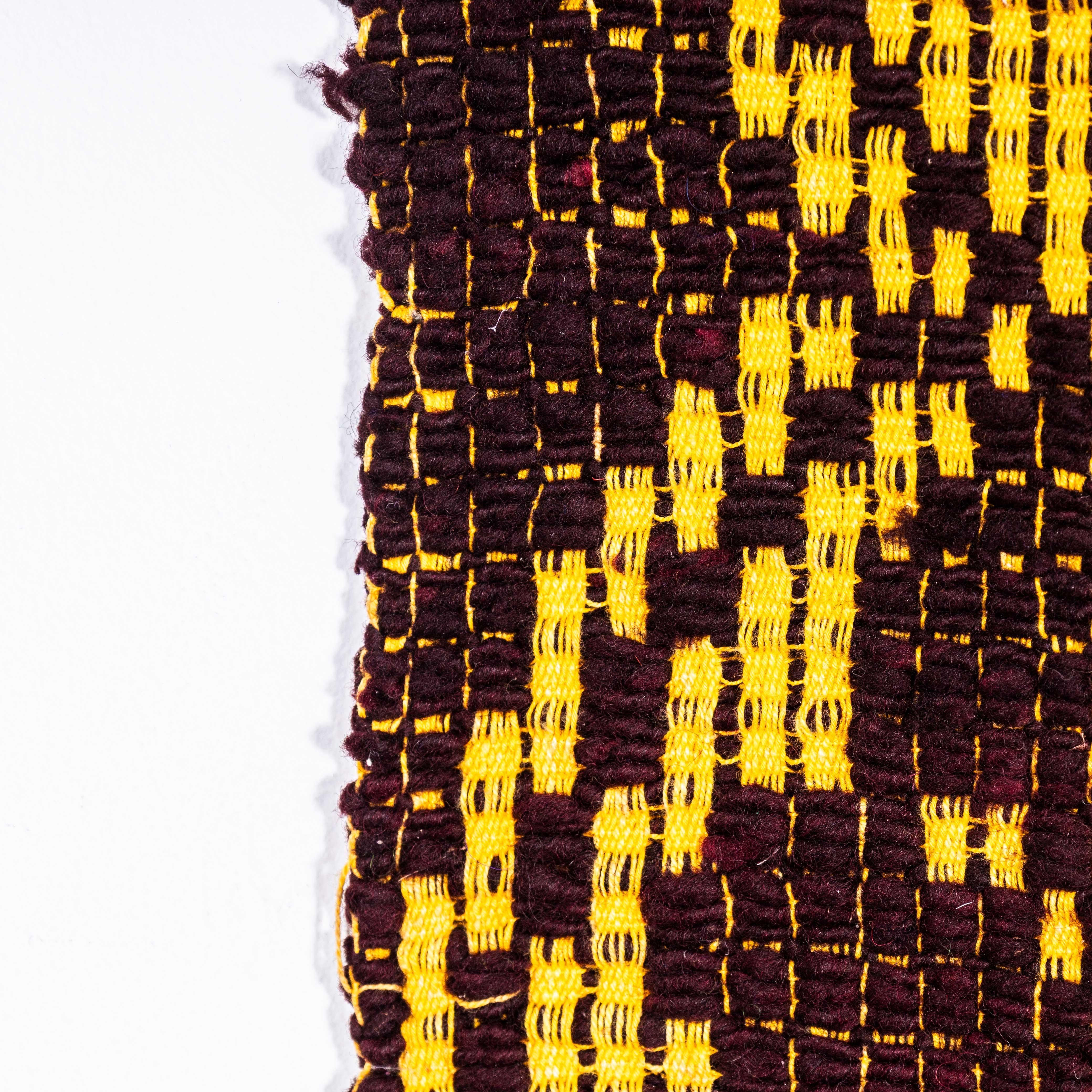 Mid-20th Century 1950's Handmade Golden & Brown Folk Hungarian Wool Bedspread For Sale