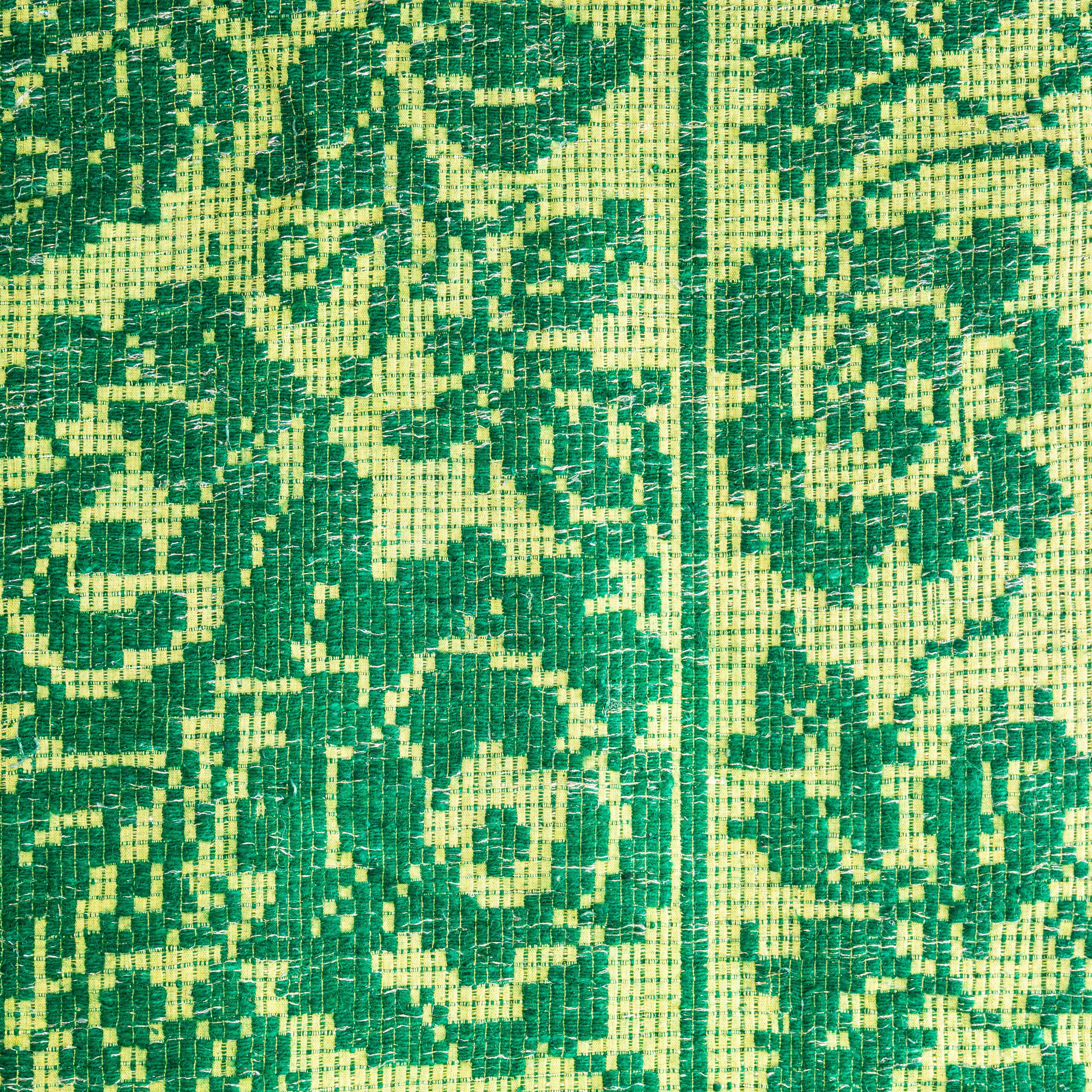 1950's Handmade Light Green Folk Hungarian Wool Bedspread In Good Condition For Sale In Hook, Hampshire