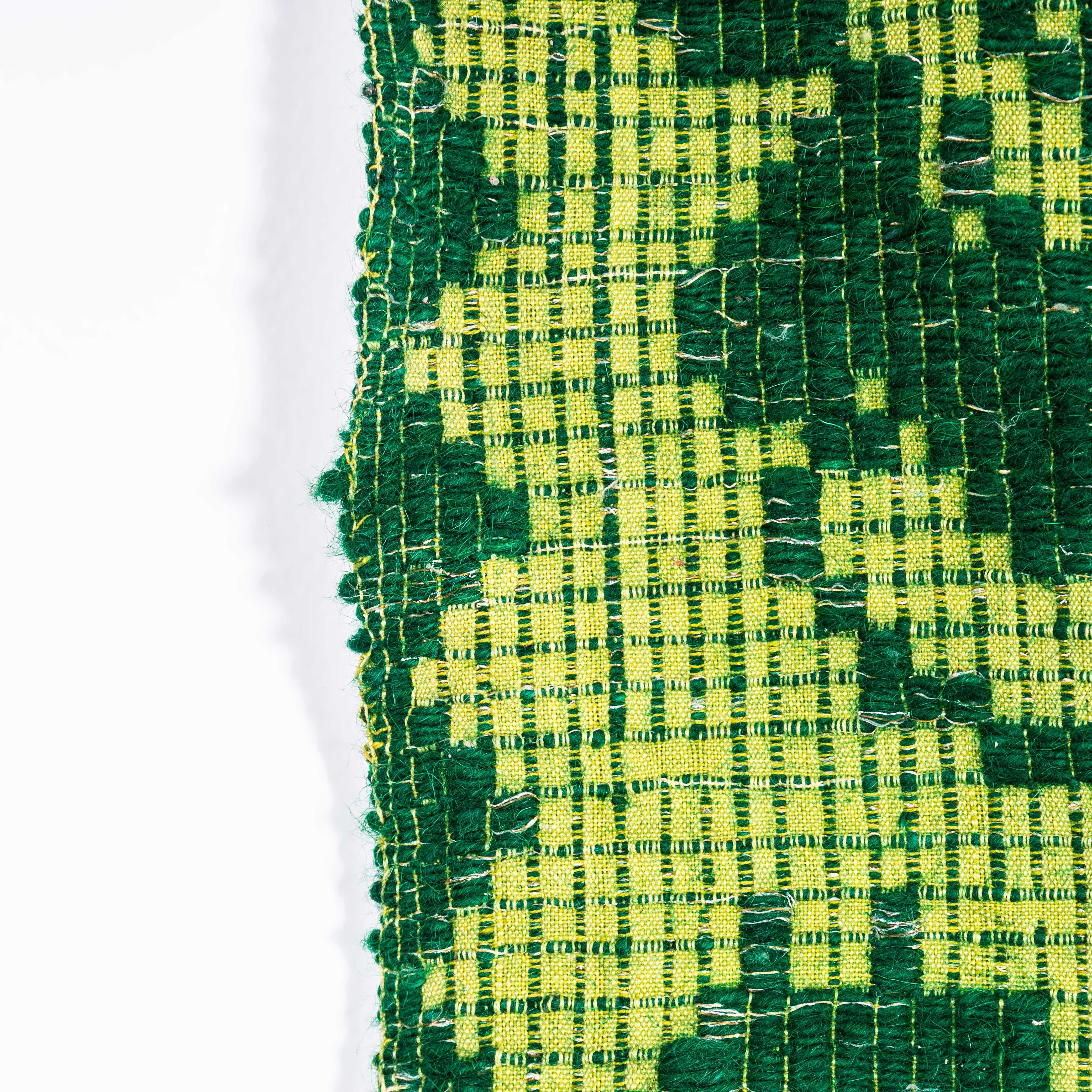 Mid-20th Century 1950's Handmade Light Green Folk Hungarian Wool Bedspread For Sale