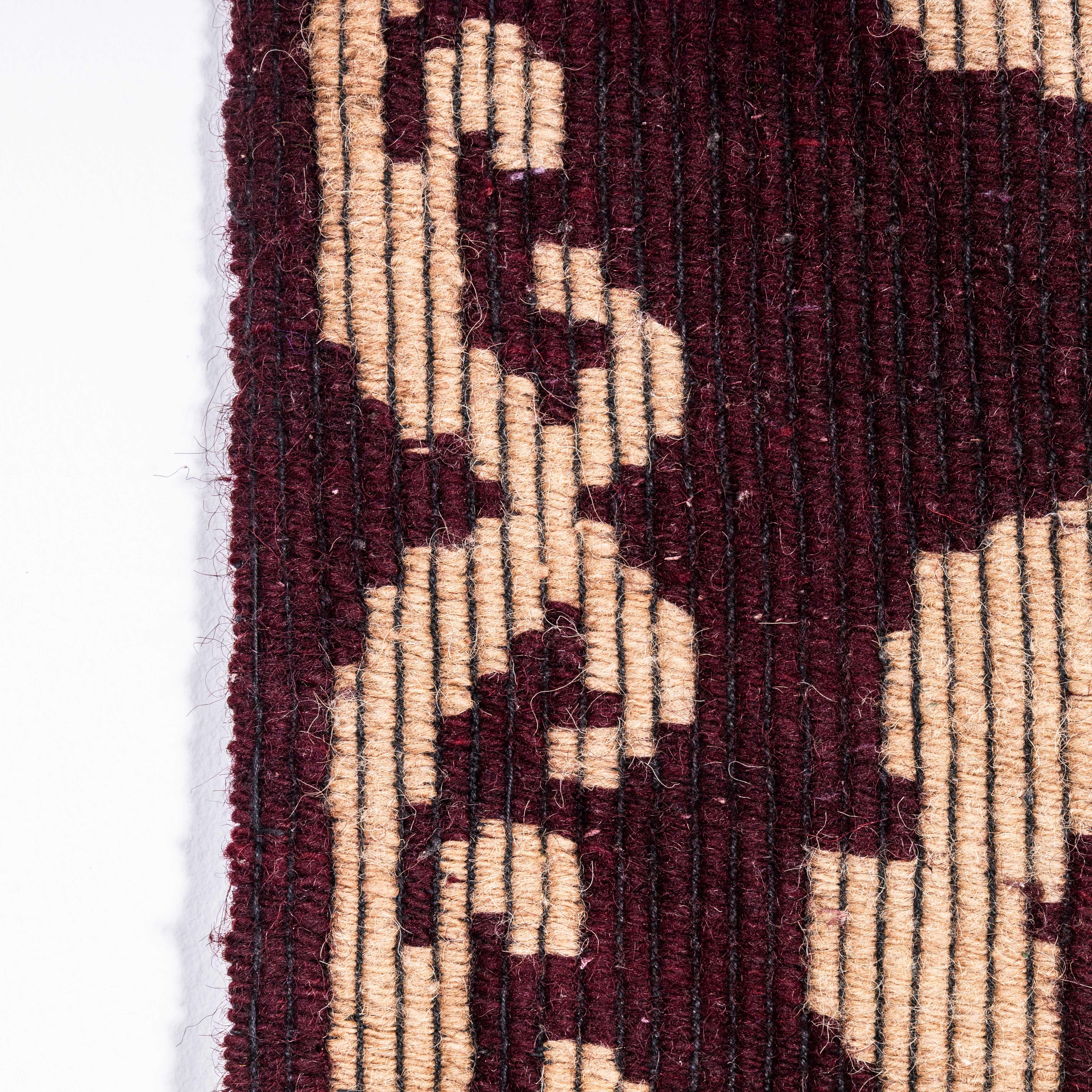 Mid-20th Century 1950's Handmade Maroon & Yellow Rose Patterned Folk Hungarian Wool Bedspread For Sale