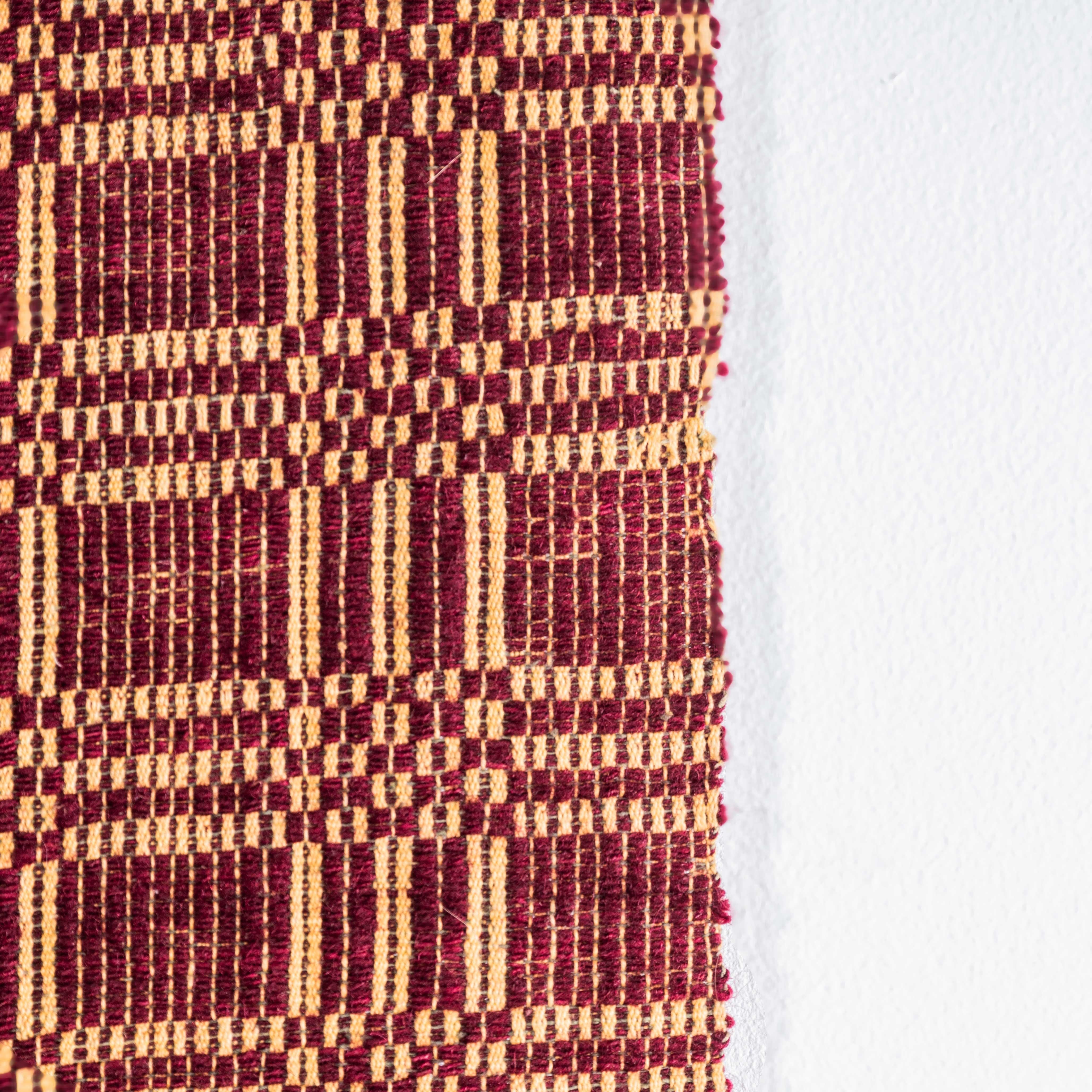 Mid-20th Century 1950's Handmade Red & Yellow Folk Hungarian Wool Bedspread For Sale