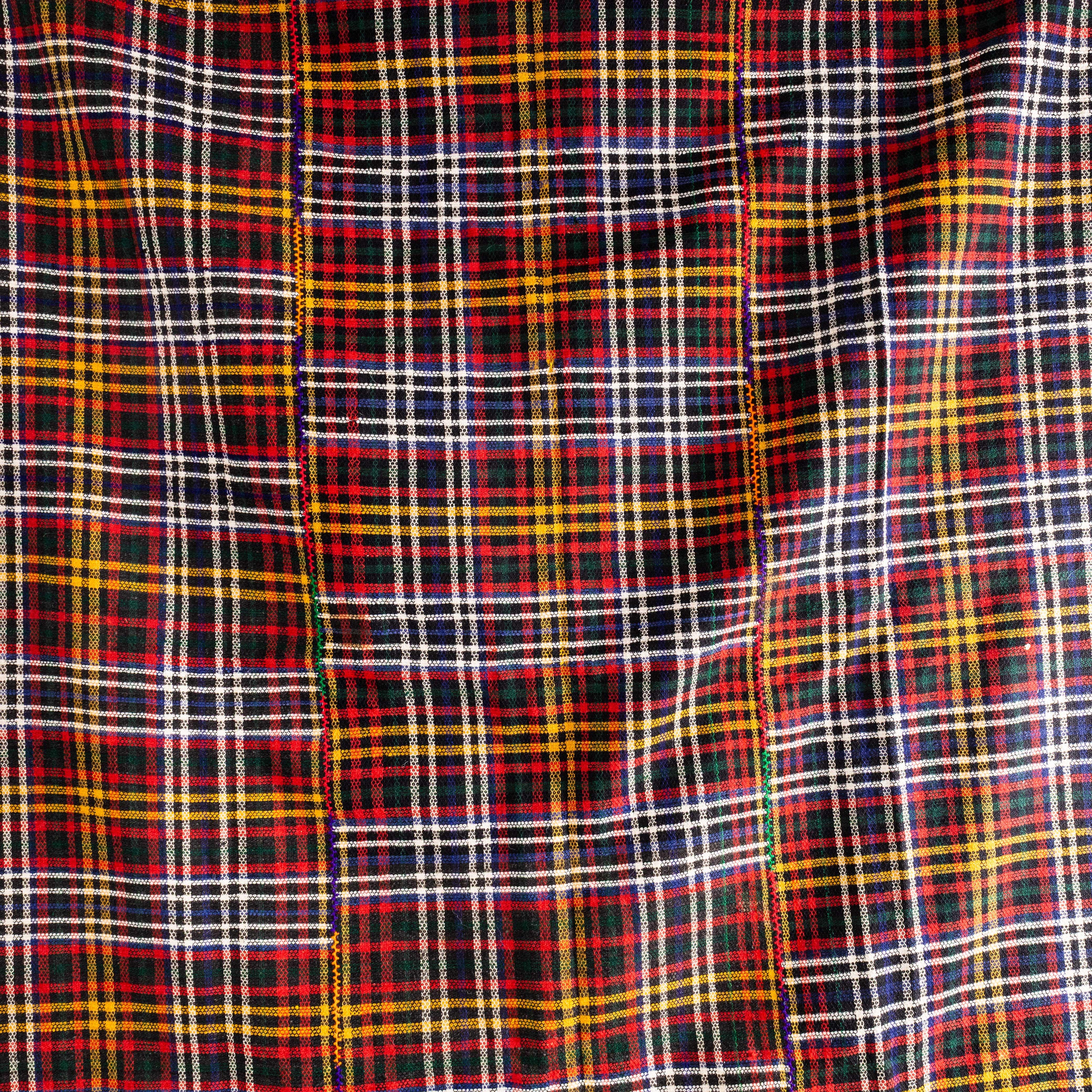 1950's Handmade Striped Folk Hungarian Wool Bedspread In Good Condition For Sale In Hook, Hampshire