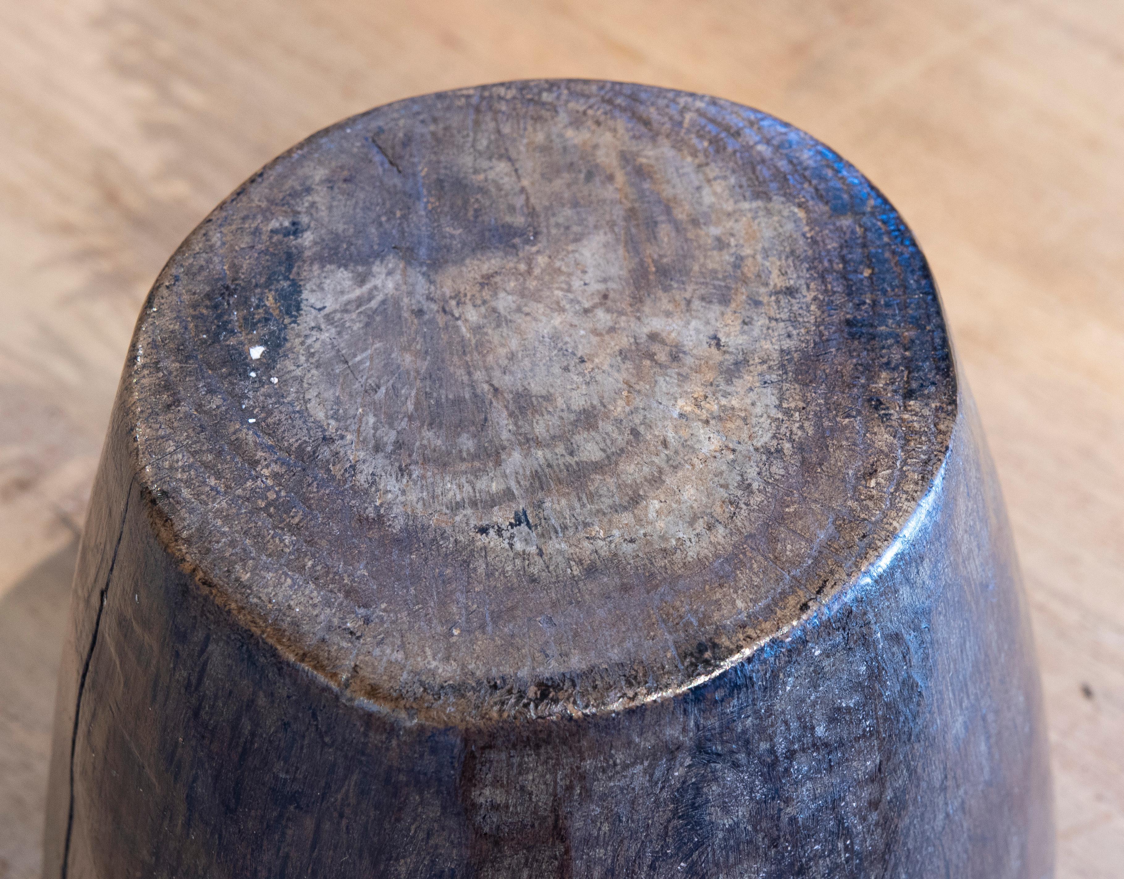 1950s Handmade Wooden Mortar  5