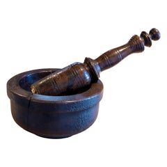 1950s Handmade Wooden Mortar
