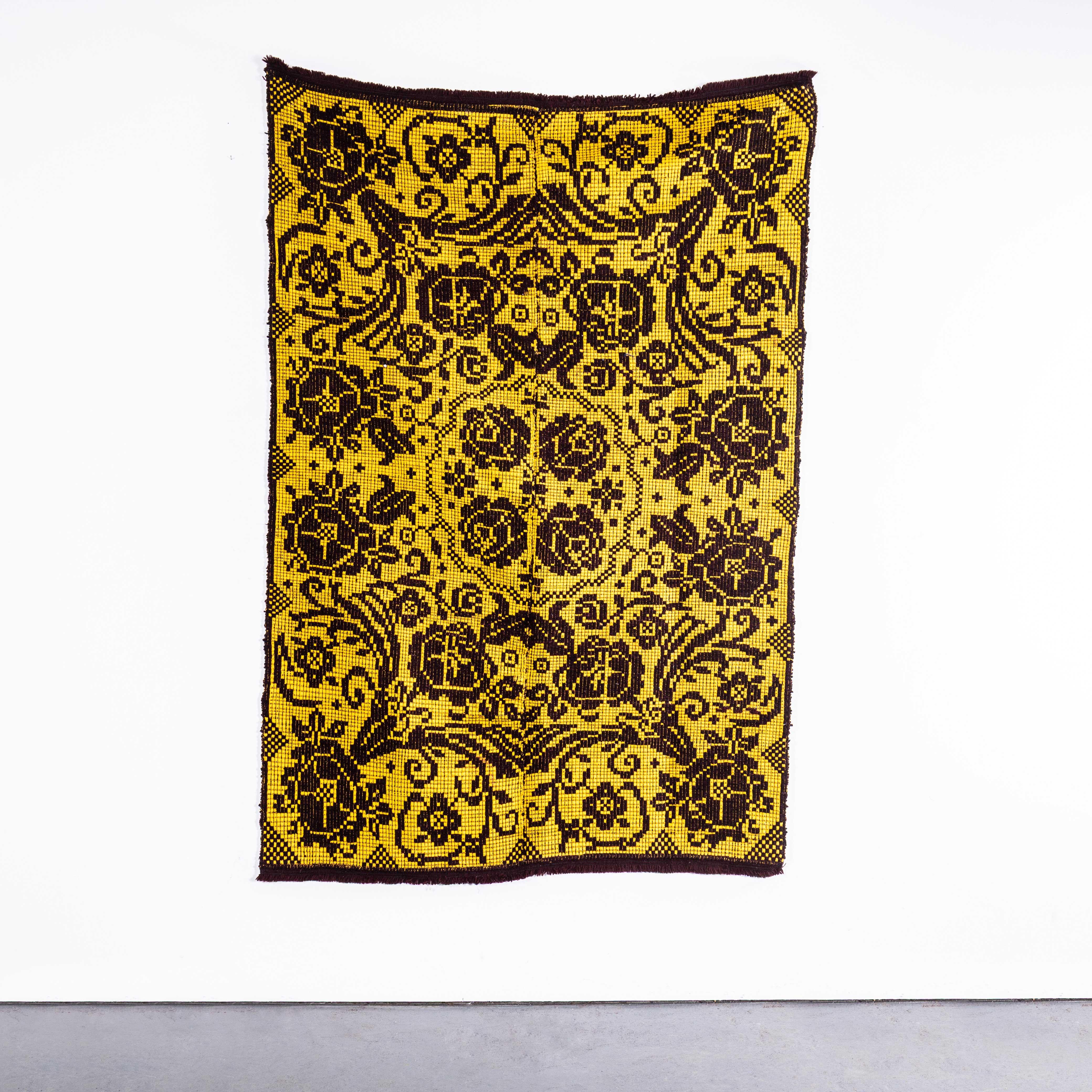 1950’s Handmade Yellow & Brown Floral Folk Hungarian Wool Bedspread. 

We have been collecting these for some time, they are hard to find and very beautiful. We have a number of blankets often of similar designs, all woven by hand in simple