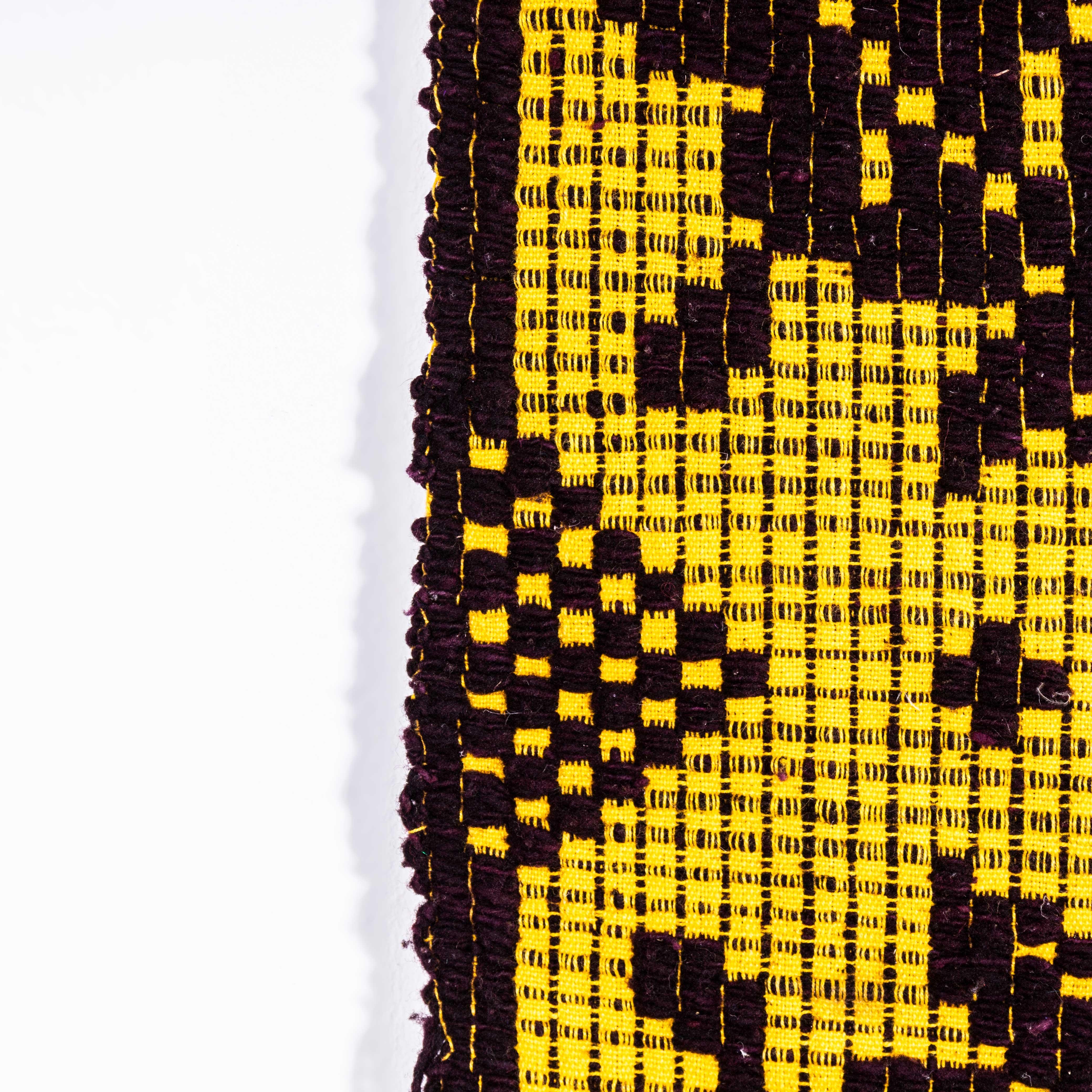 Mid-20th Century 1950's Handmade Yellow & Brown Floral Folk Hungarian Wool Bedspread For Sale