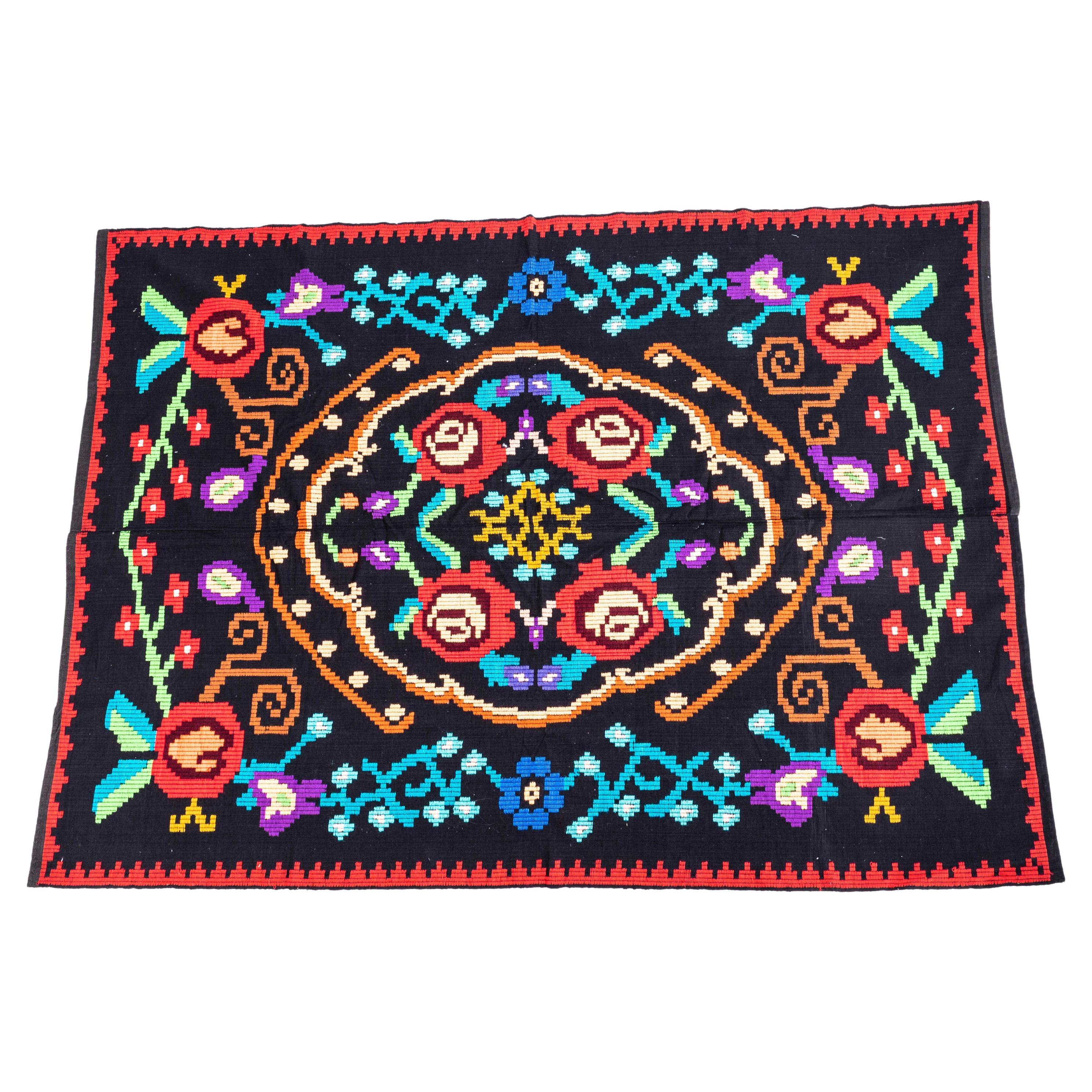 1950's Handwoven Hungarian Folk Blanket