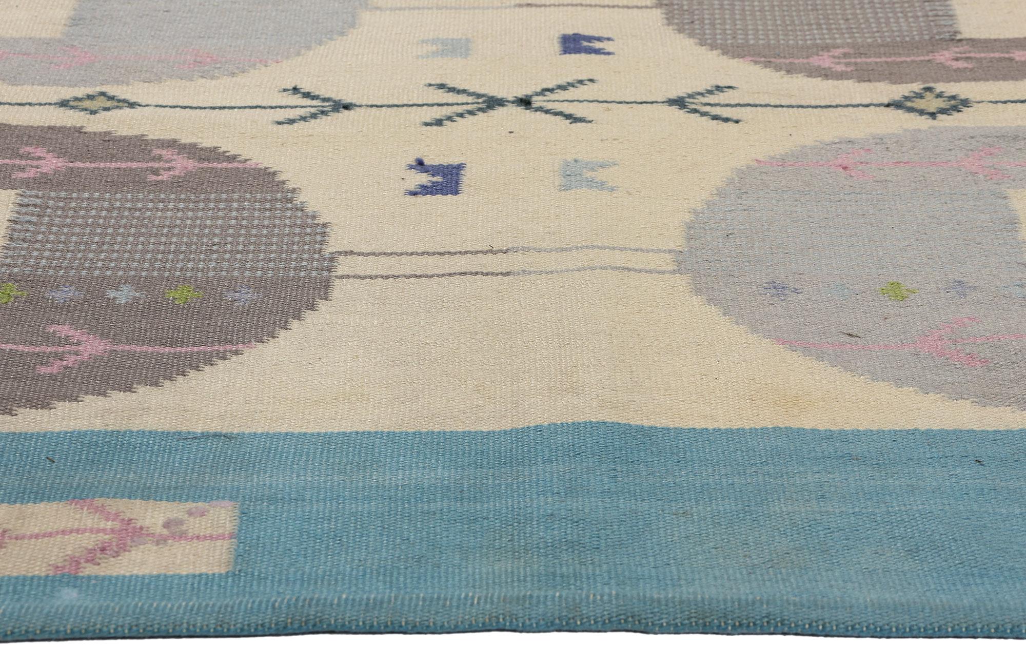 Tissé à la main 1950s Handwoven Vintage Swedish Rölakan Tapestry Monogrammed Éva Németh en vente