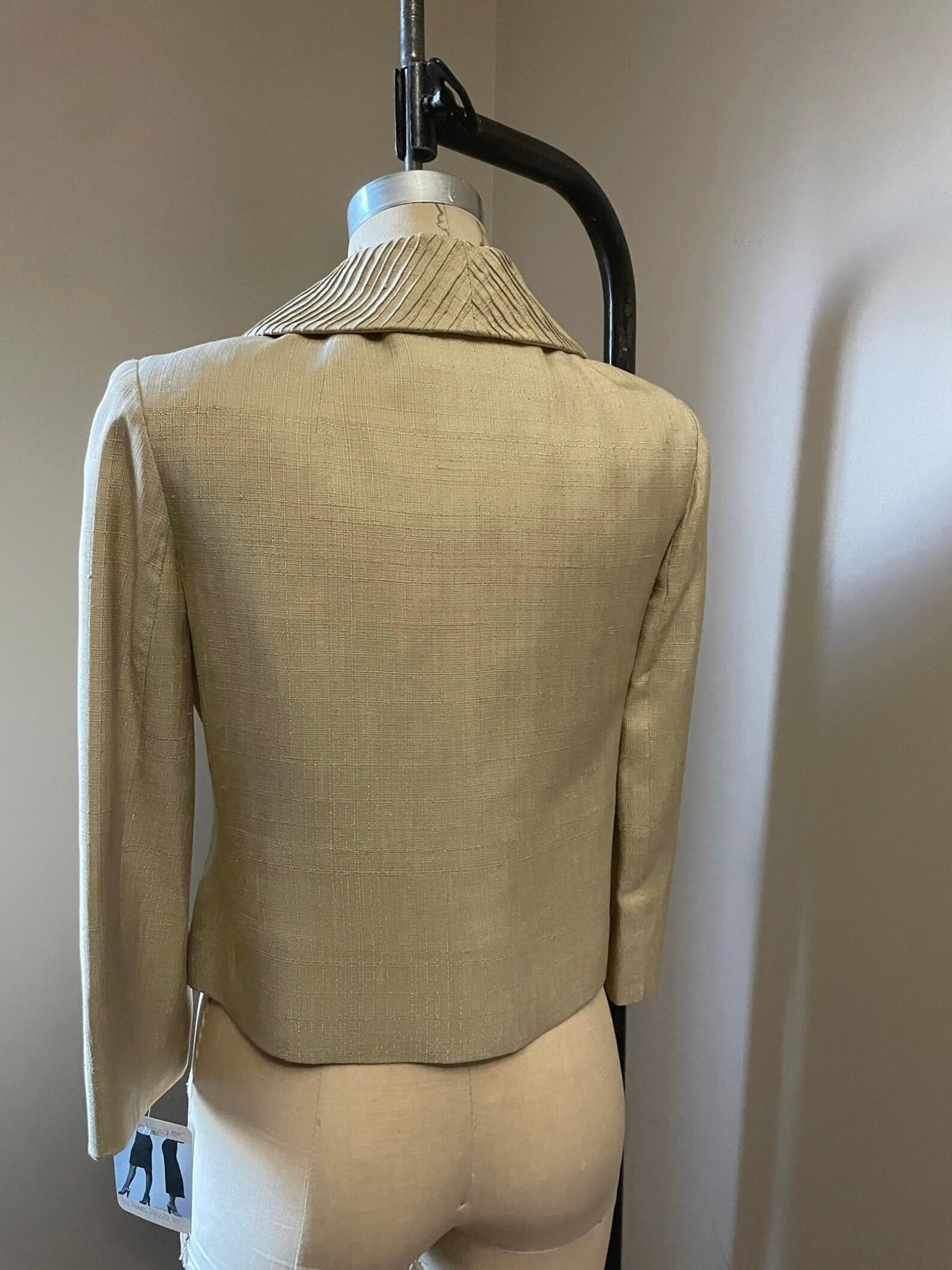 1950s Hannah Troy ecru beige cropped jacket For Sale 2
