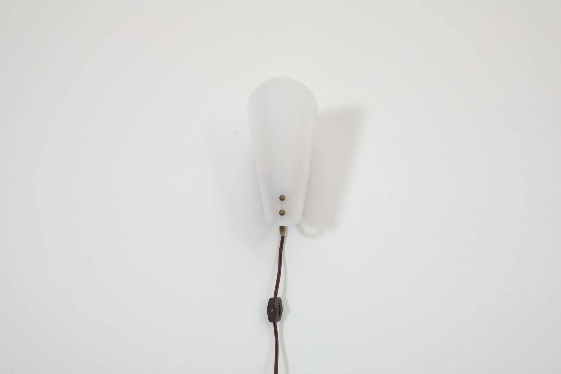 1950s Hanns Hoffmann-Lederer Style Plexi Wall Sconce with Brass Base and Accents 1