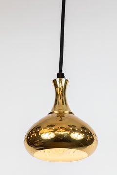 1950s Hans-Agne Jakobsson Perforated Brass Pendants for Markaryd