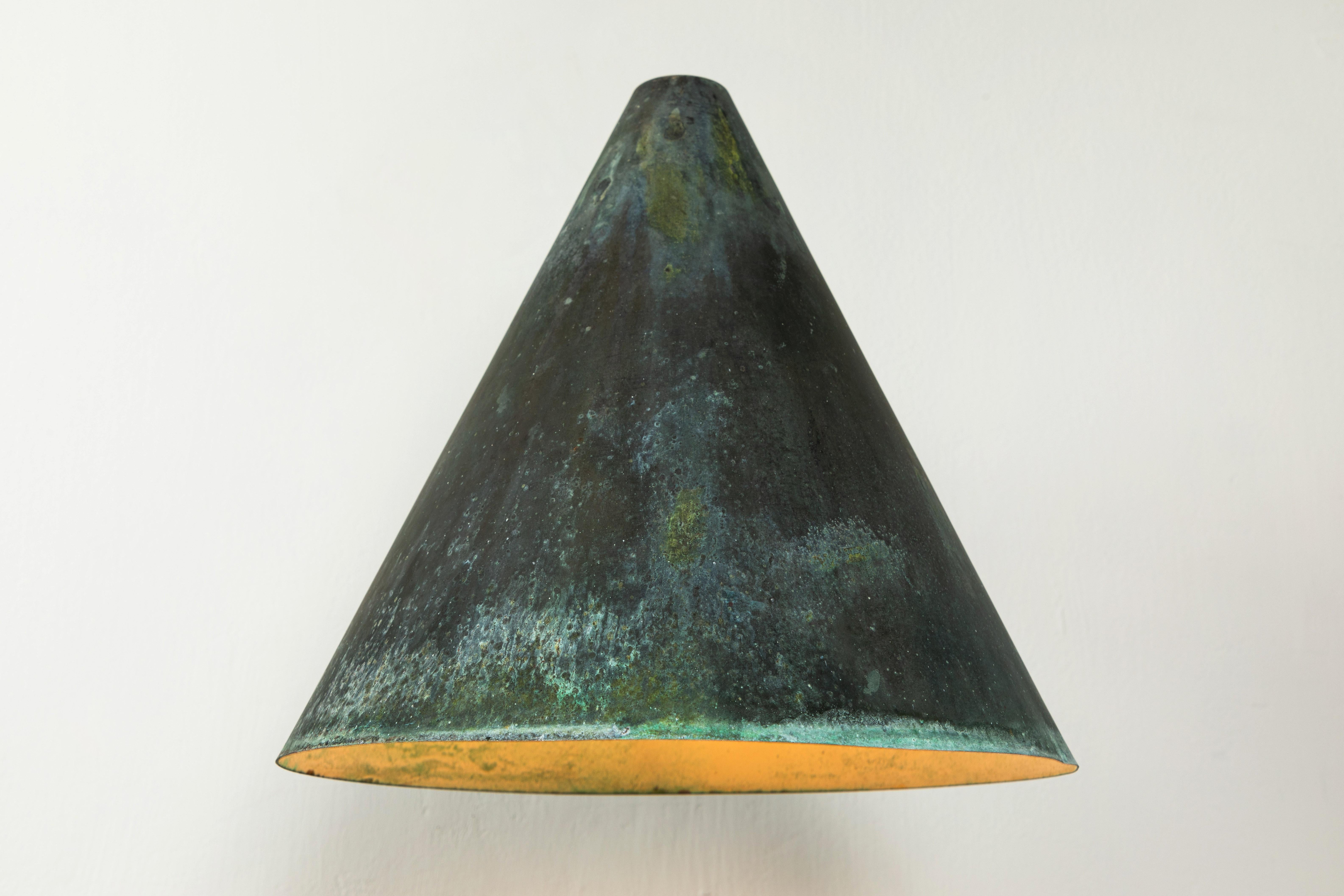 Patinated 1950s Hans-Agne Jakobsson 'Tratten' Outdoor Sconces