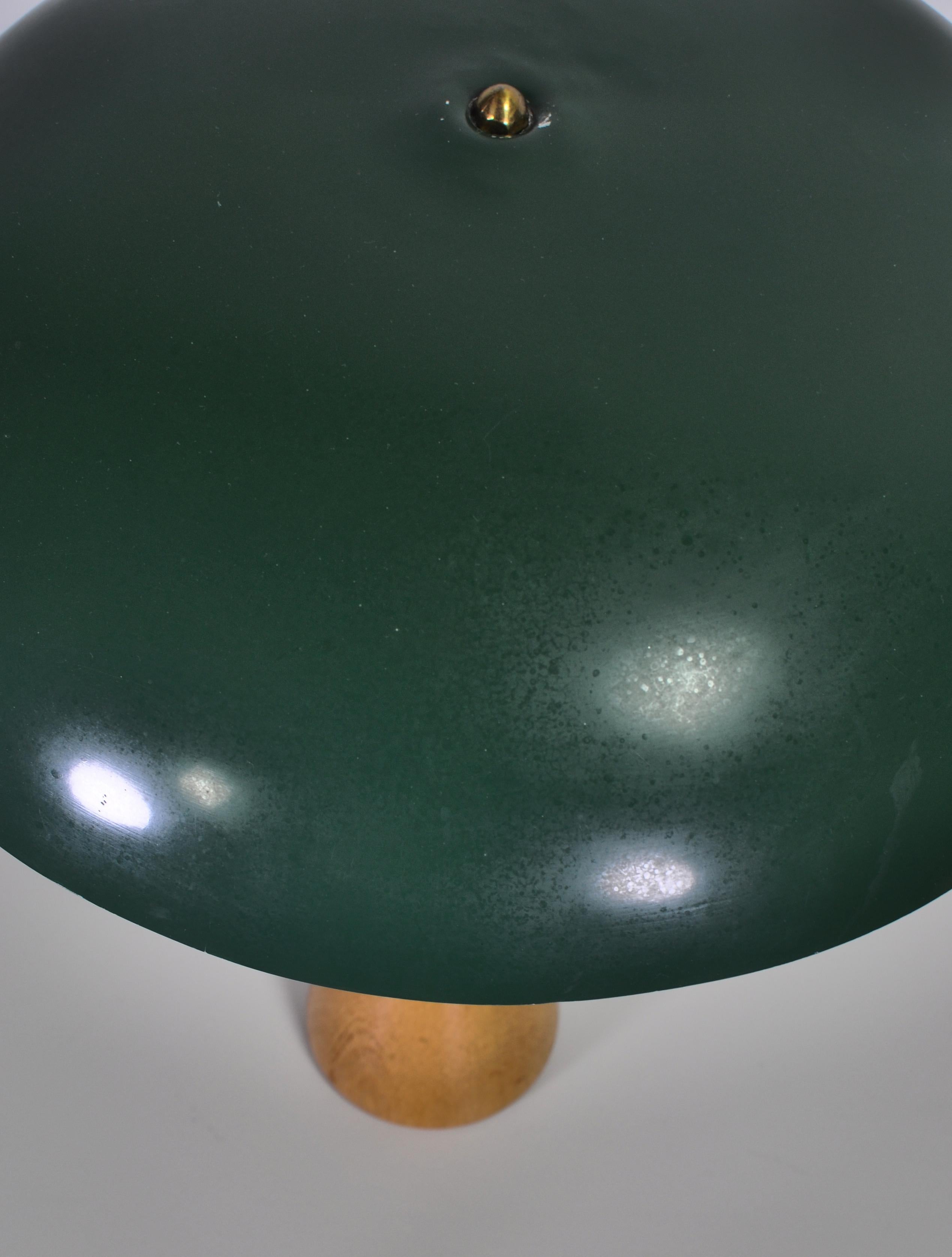 1950s Hans Bergström Table Lamp with Green Shade Made by ASEA, Sweden 6