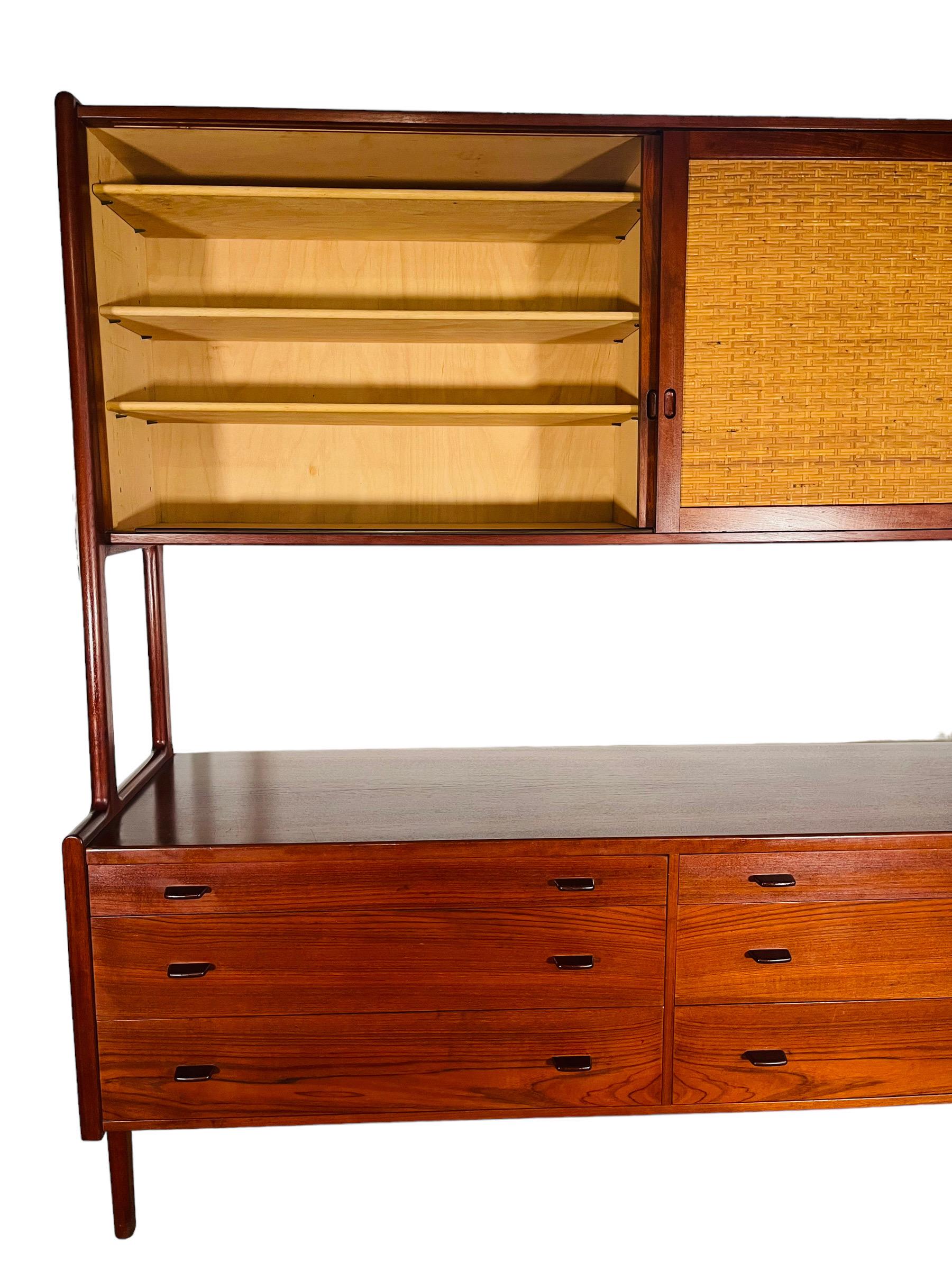 Danish 1950s Hans J. Wegner for RY Mobler Teak Credenza / Hutch For Sale