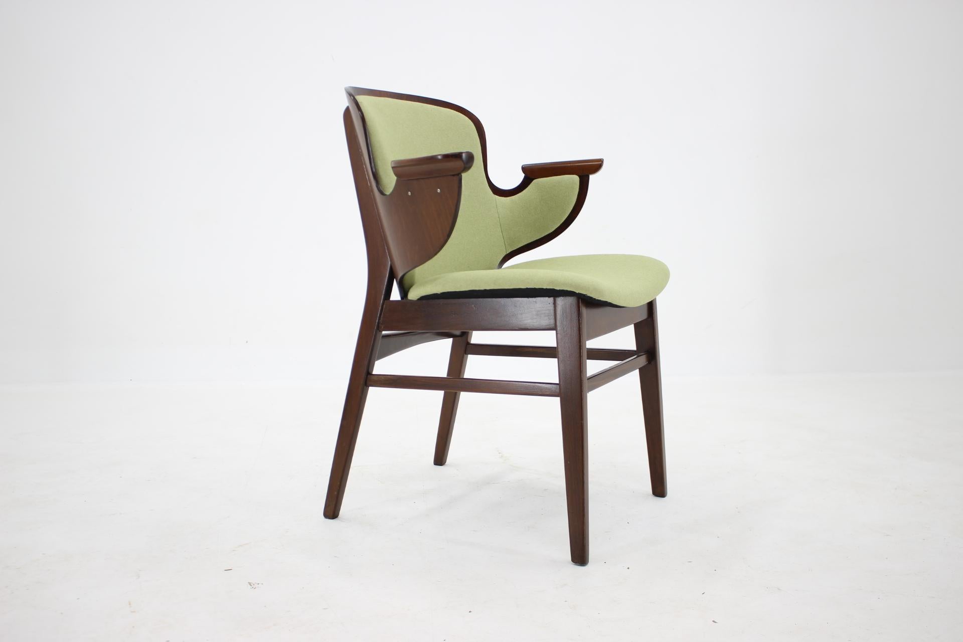 Tissu Hans Olsen chaise en coquille de hêtre des années 1950 pour Bramin Mobler, Danemark en vente