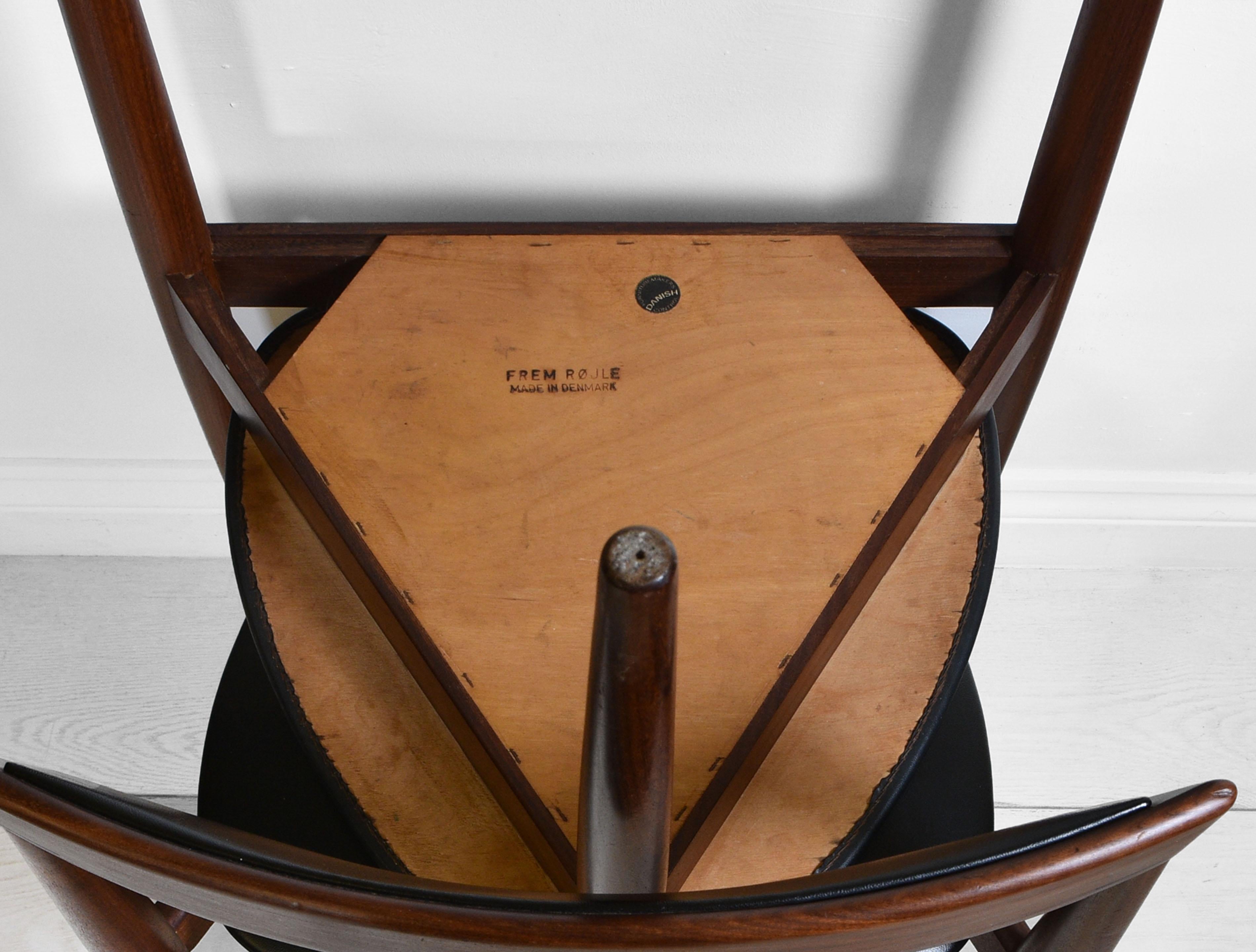 1950'S Hans Olsen Teak Compact Danish Dining Table & Four Chairs By Frem Rojle 2