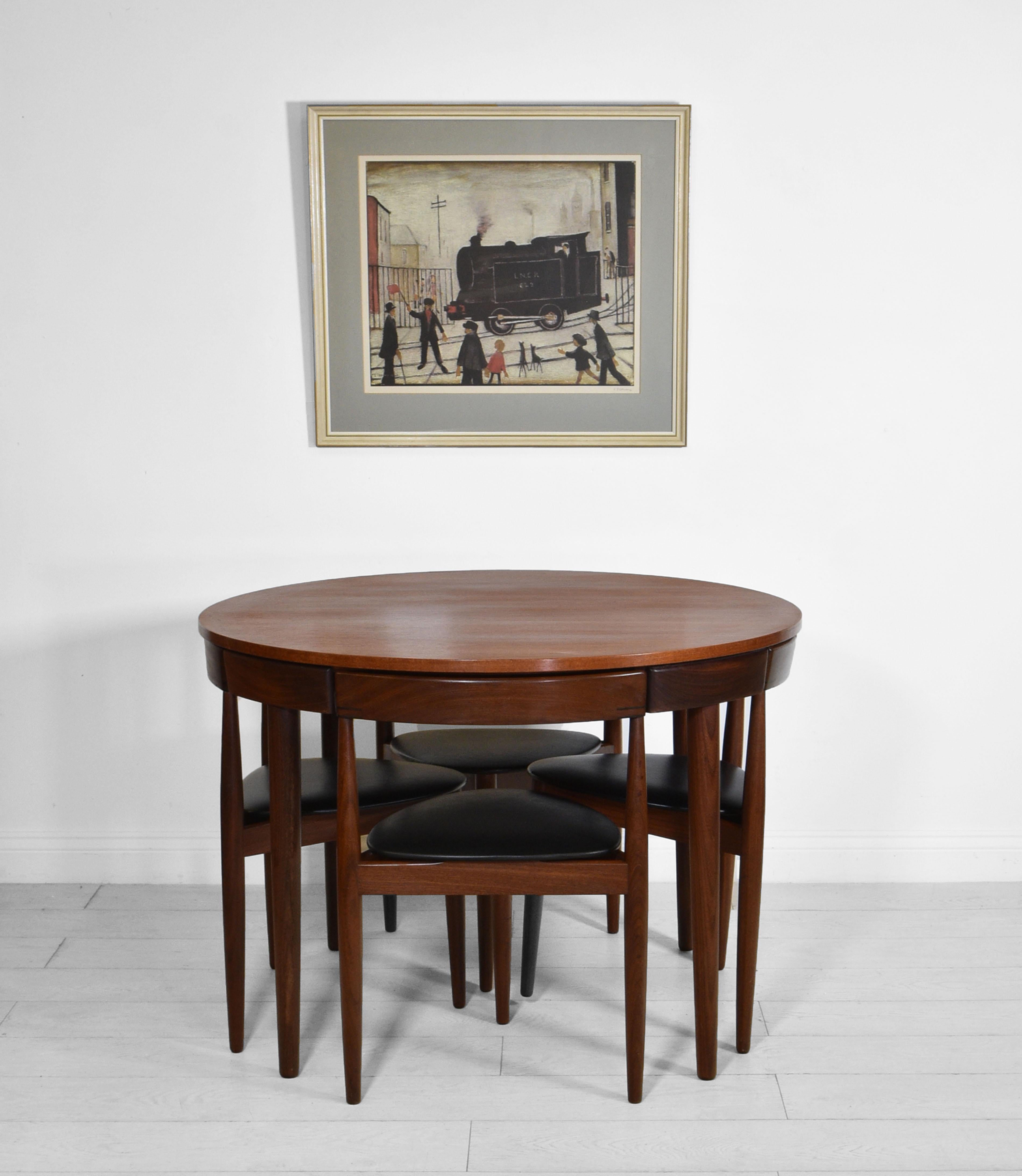 1950'S Hans Olsen Teak Compact Danish Dining Table & Four Chairs By Frem Rojle 3