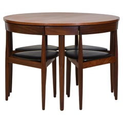 1950'S Hans Olsen Teak Compact Danish Dining Table & Four Chairs By Frem Rojle