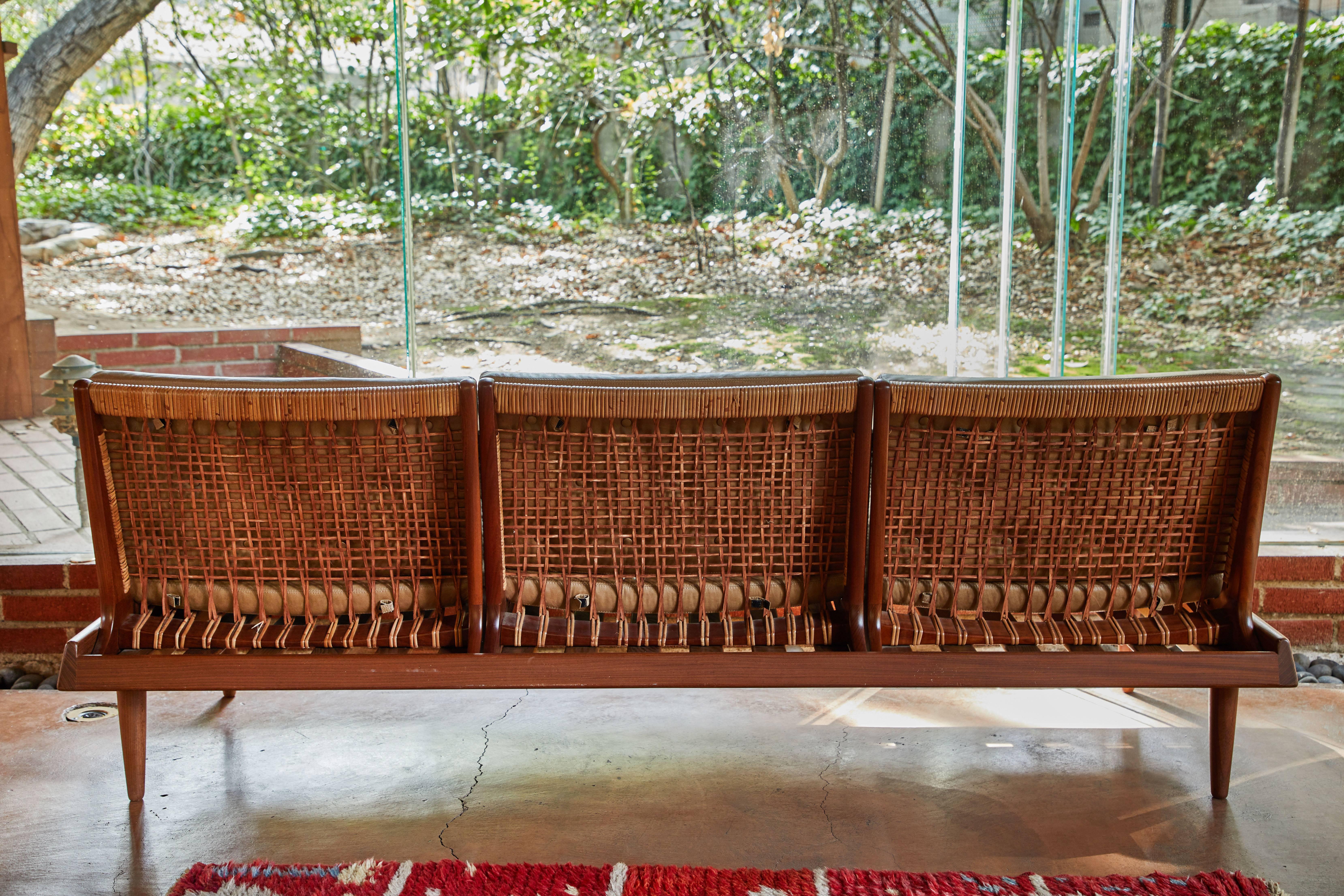 1950s Hans Olson TV161 Teak and Cane Modular Seating Set 9