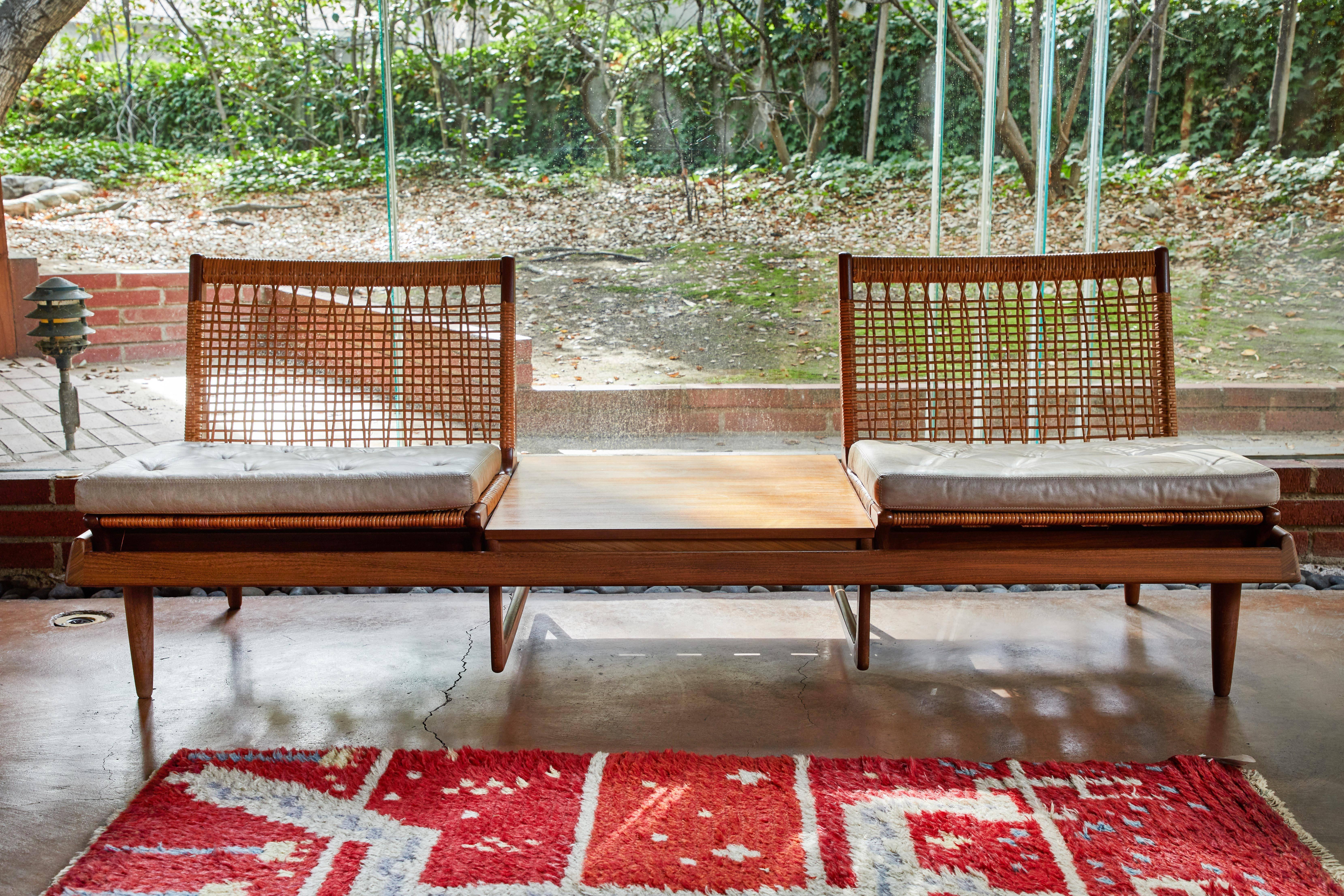 1950s Hans Olson TV161 Teak and Cane Modular Seating Set 1