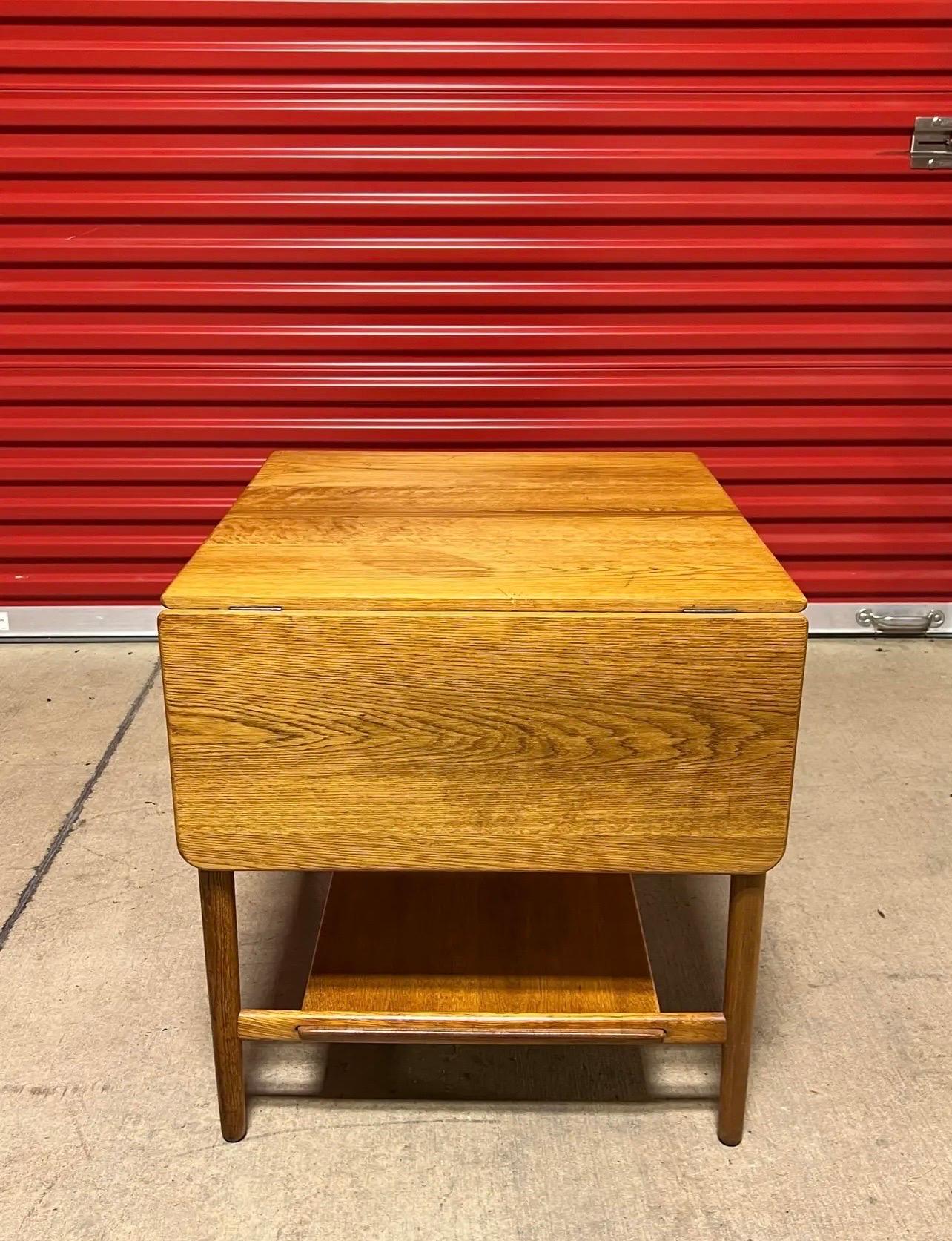 1950s Hans Wegner Danish Modern At-33 Oak Sewing Table for Andreas Tuck 5