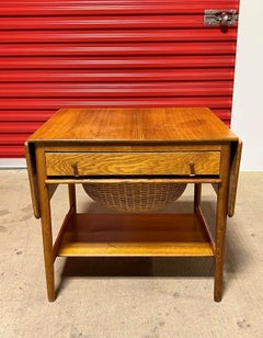1950er Hans Wegner Danish Modern At-33 Oak Sewing Table für Andreas Tuck