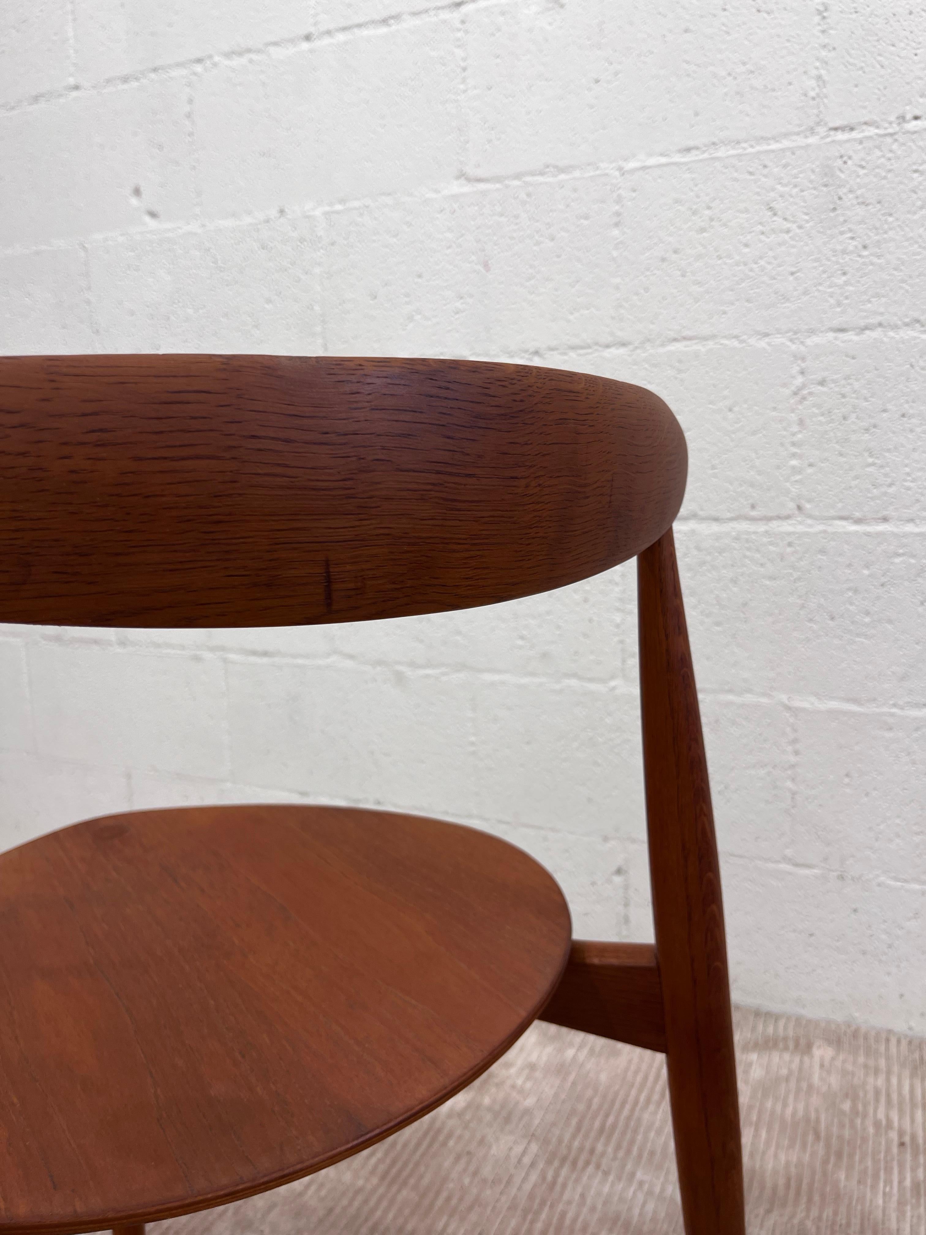 1950s Hans Wegner Heart Dining chairs ILLUMS BOLIGHUS and Fritz Hansen 3