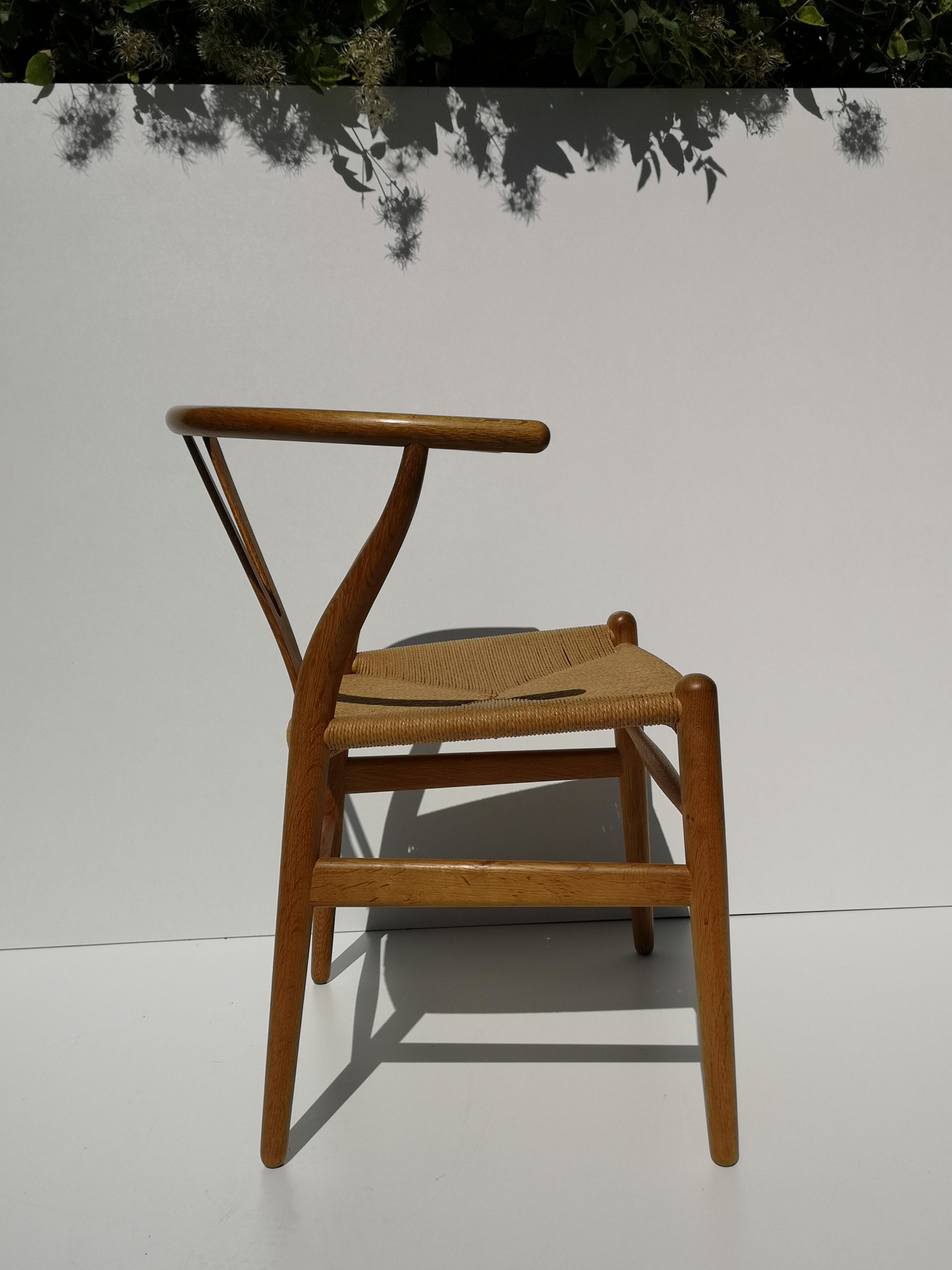 1950s Hans Wegner Oak CH24 Wishbone Chair for Carl Hansen Four Available 1