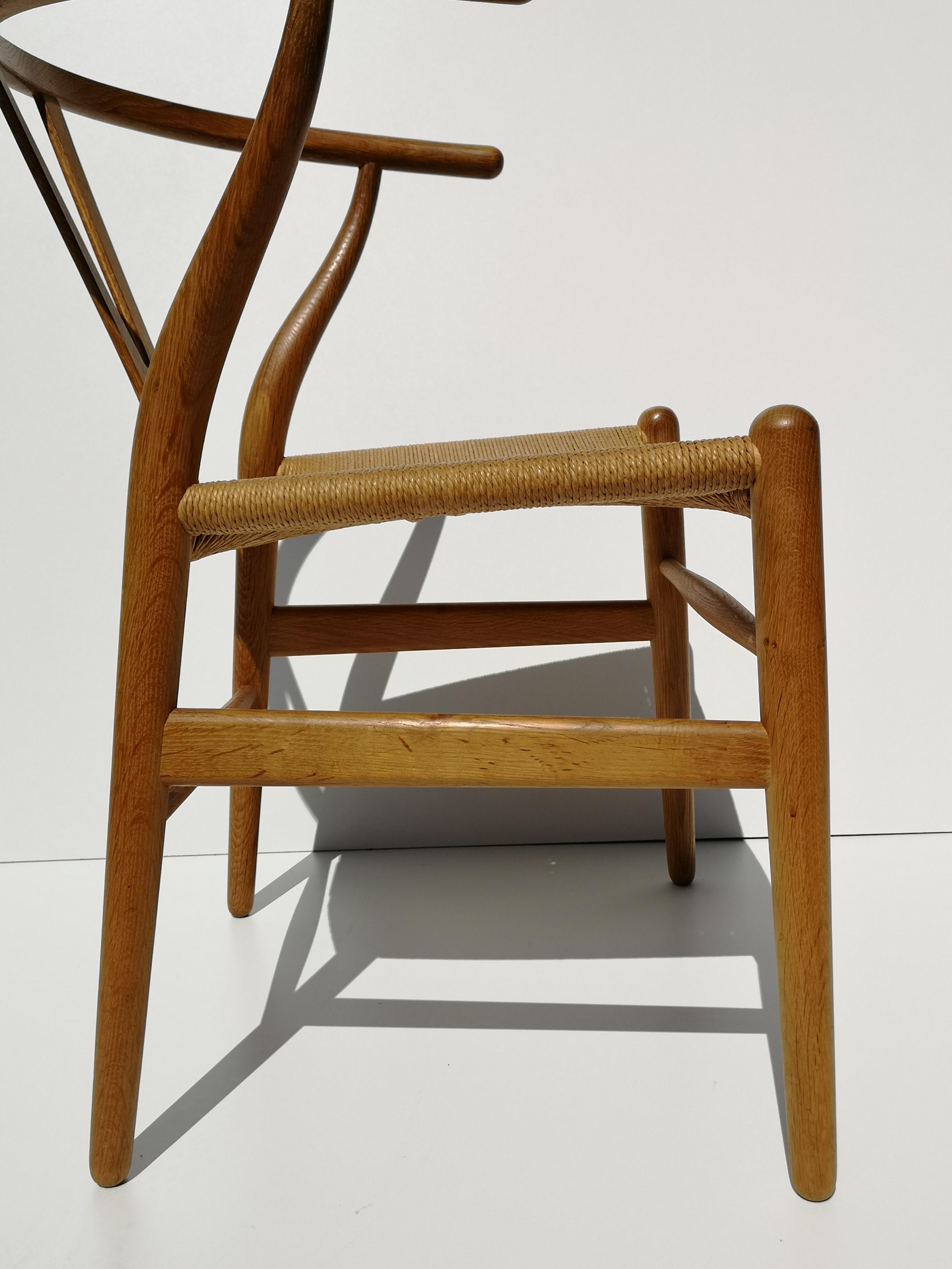 1950s Hans Wegner Oak CH24 Wishbone Chair for Carl Hansen Four Available 2