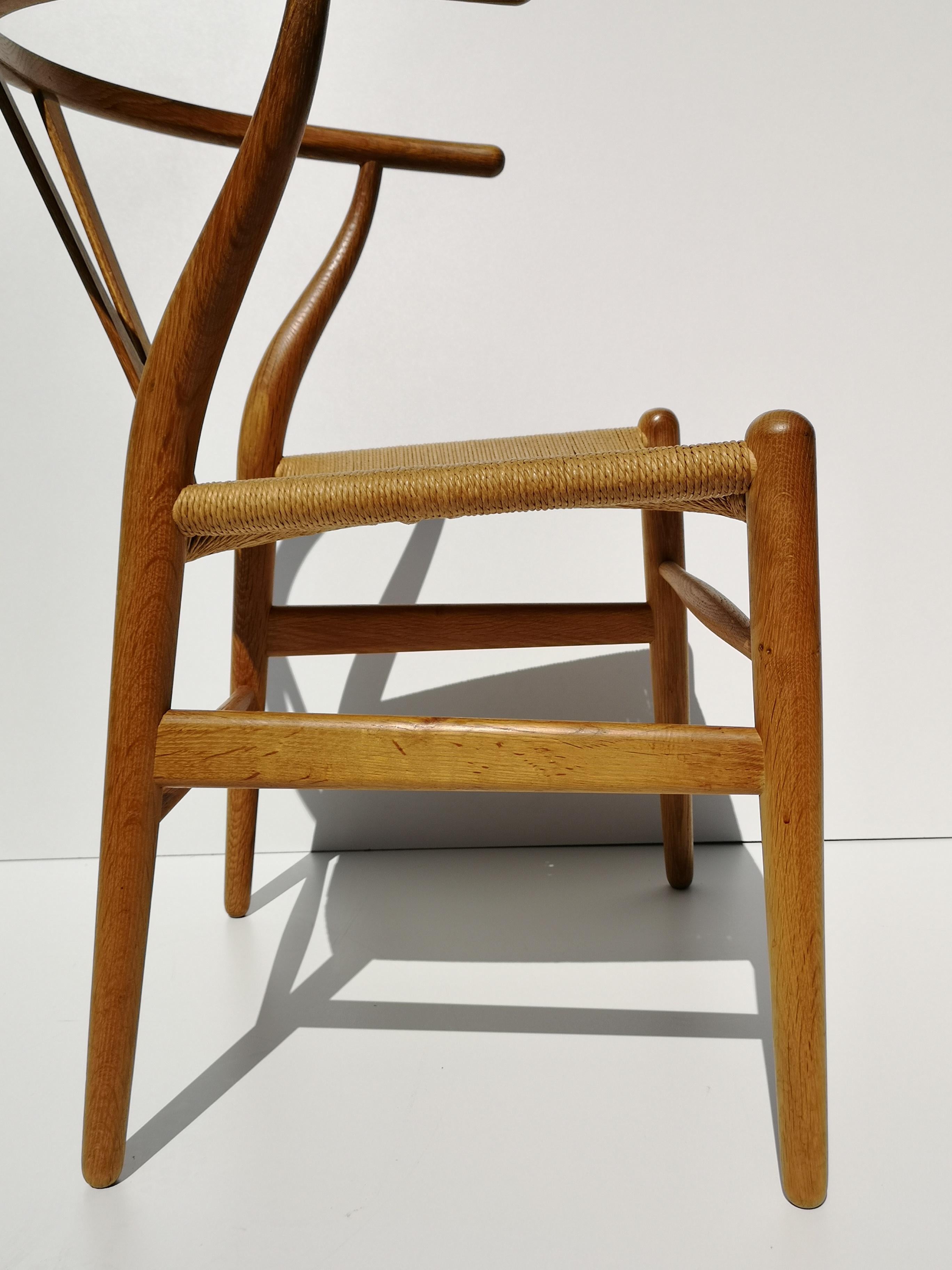 1950s Hans Wegner Oak CH24 Wishbone Chair for Carl Hansen Four Available 3