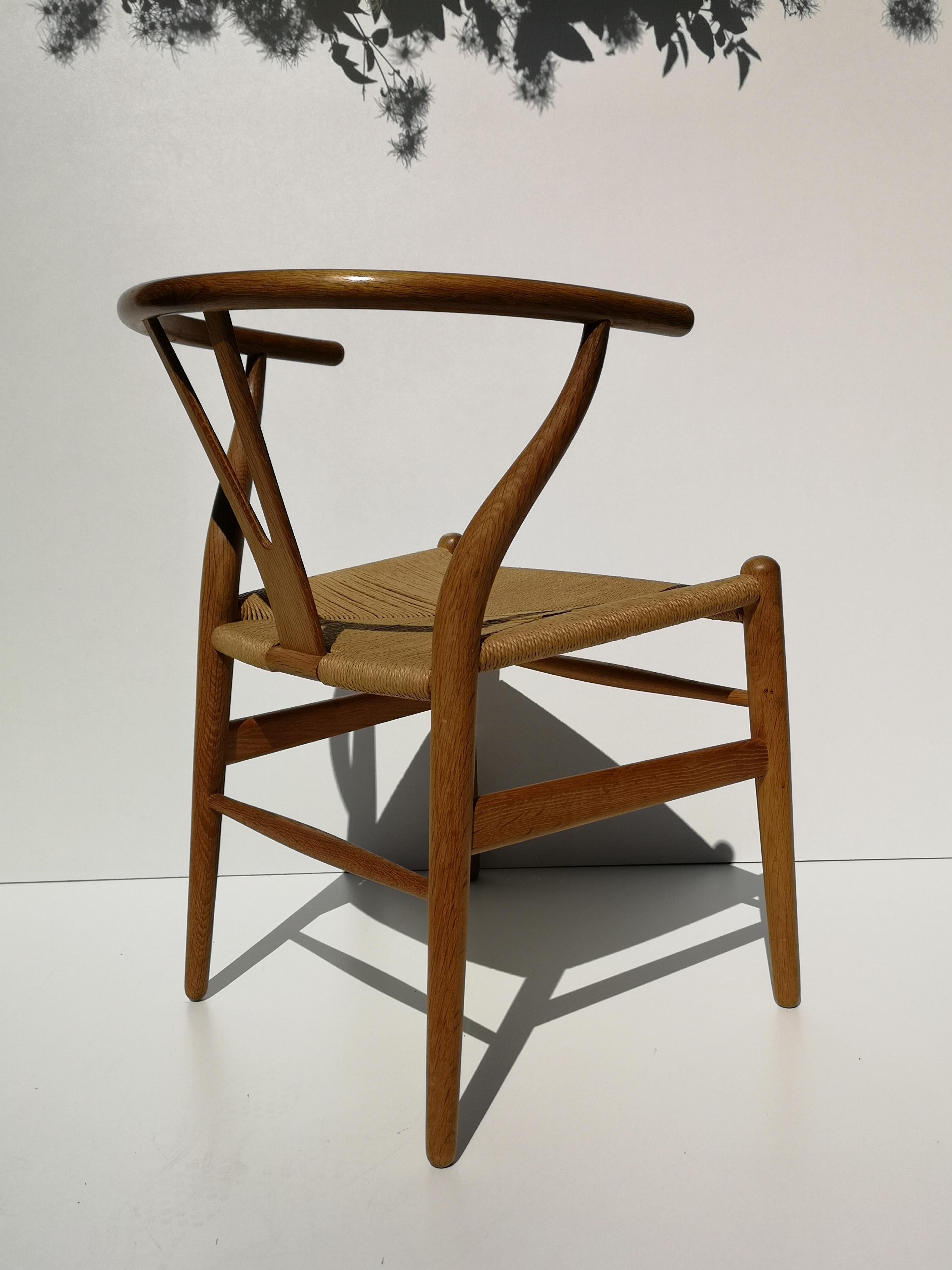 1950s Hans Wegner Oak CH24 Wishbone Chair for Carl Hansen Four Available 5