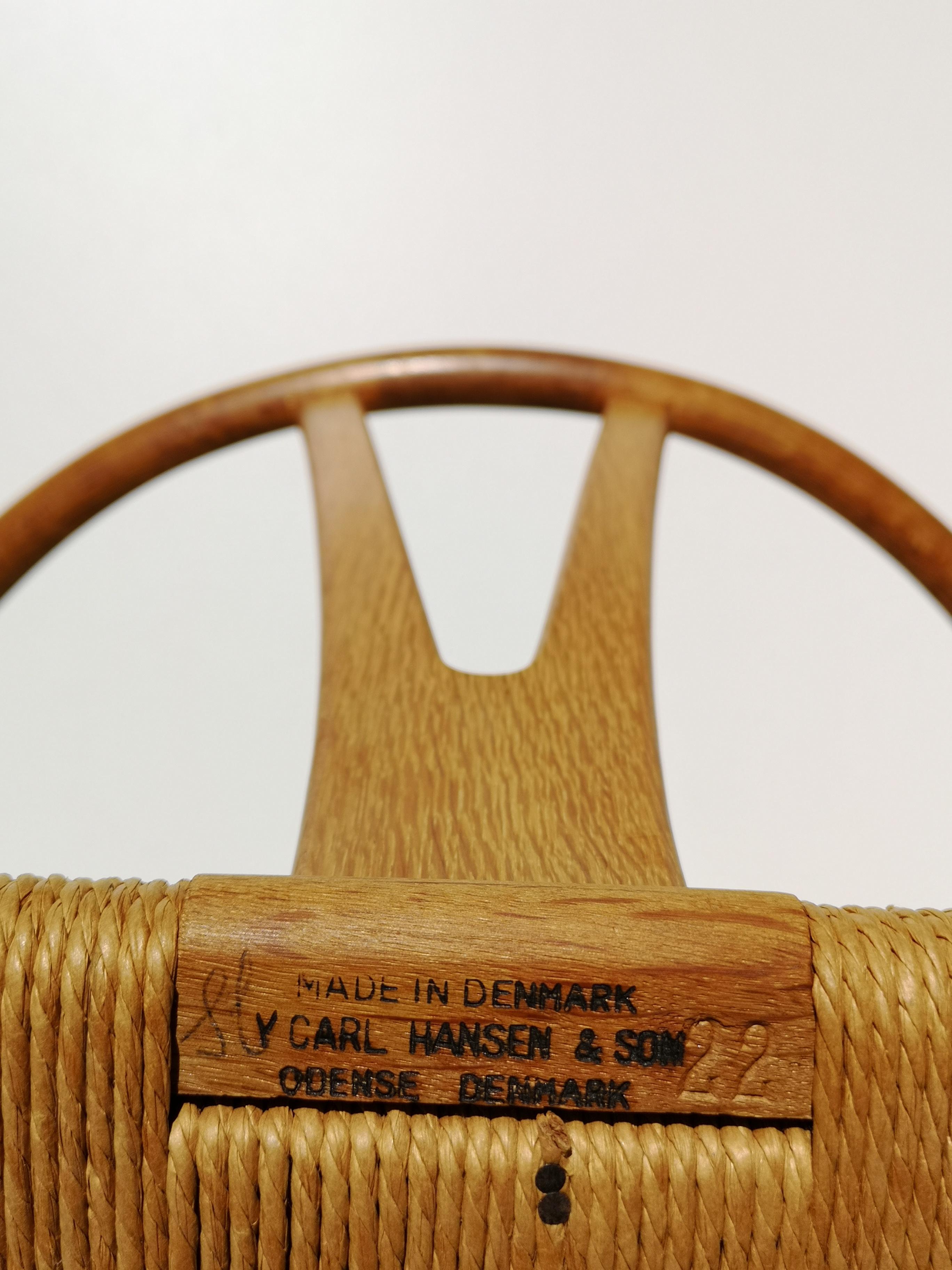 1950s Hans Wegner Oak CH24 Wishbone Chair for Carl Hansen Four Available 6